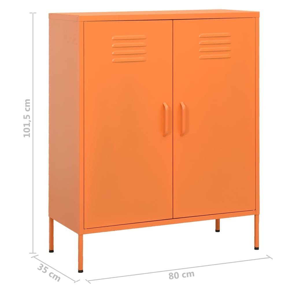 vidaXL cm Fächerschrank (1-St) Stahl Lagerschrank Orange 80x35x101,5