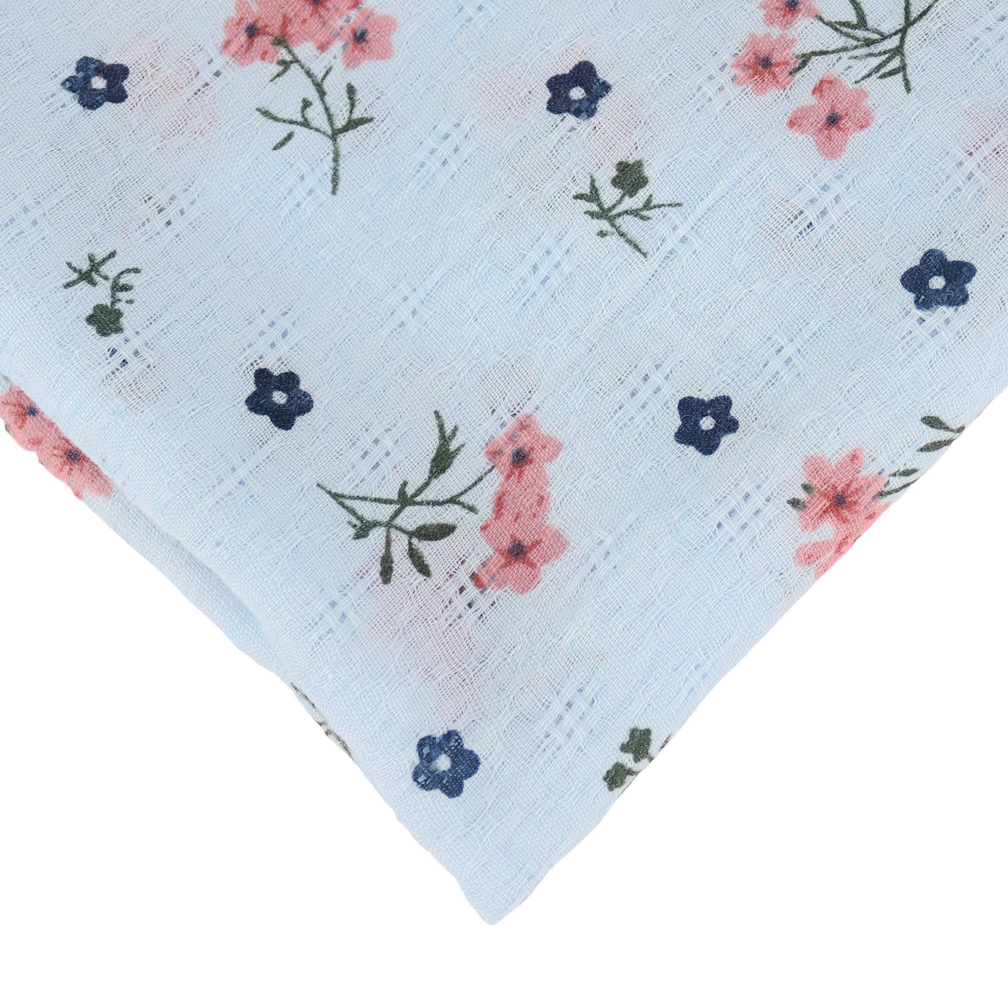 MIRROSI Loop Damen Schal mit Blumen-Muster Weich aus 100% Baumwolle Schlauchschal, (ca. 160x44cm Zweimal um den Hals wickelbar) – Bild 3 von 3