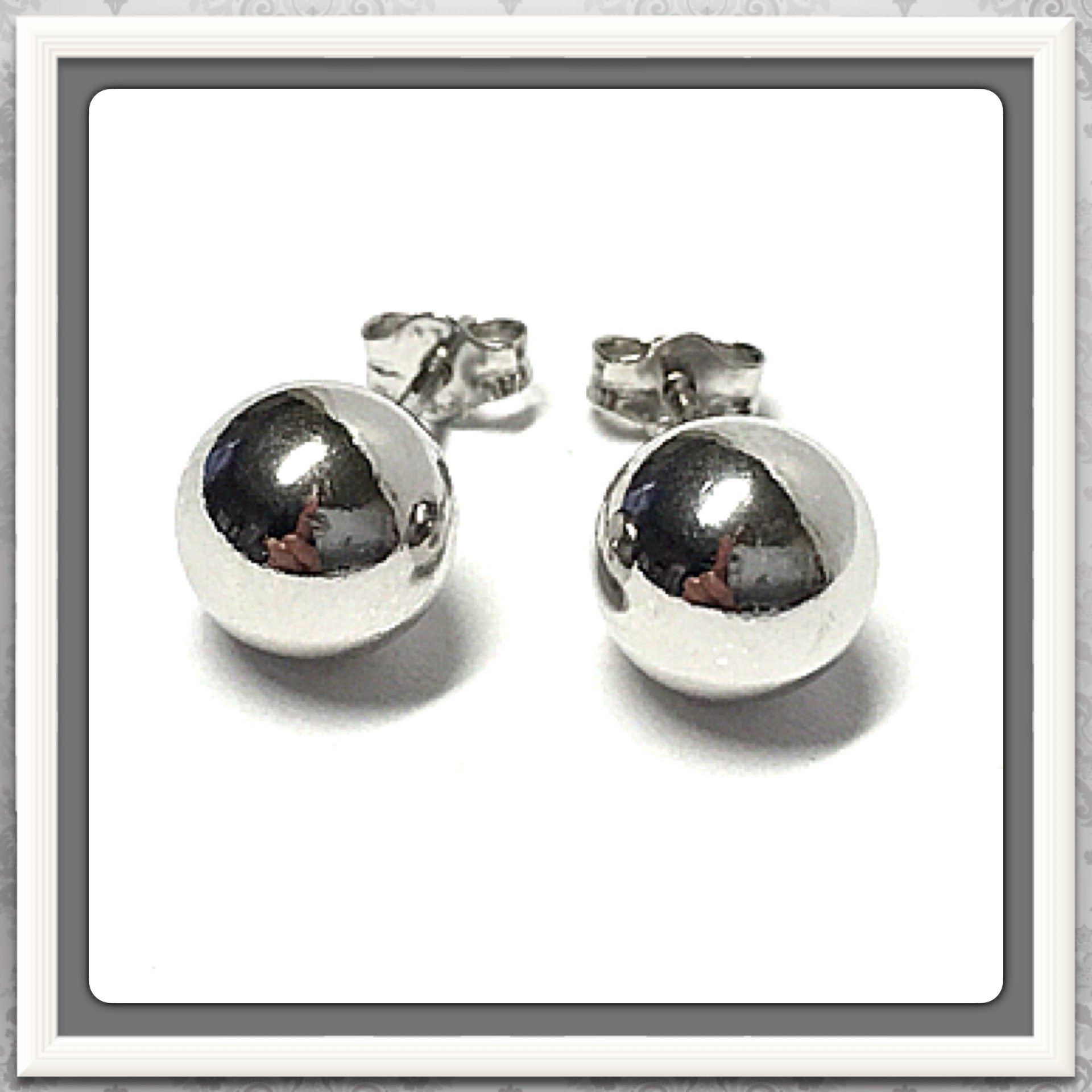 Ohrstecker-Set Kugelohrstecker 925/- rhod, poliert 8 mm