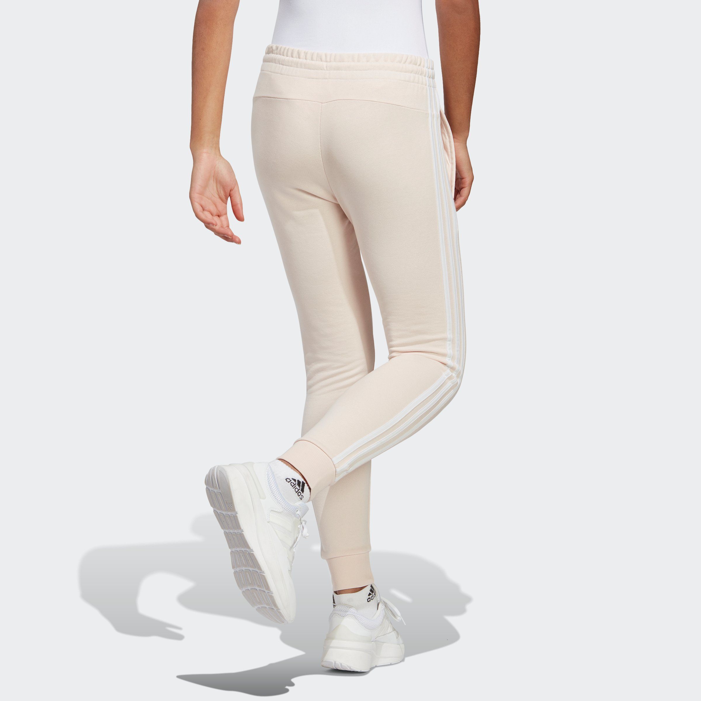 adidas Sportswear Jogginghose ESSENTIALS FRENCH 3STREIFEN White CUFFED TERRY Wonder / HOSE Quartz (1-tlg)