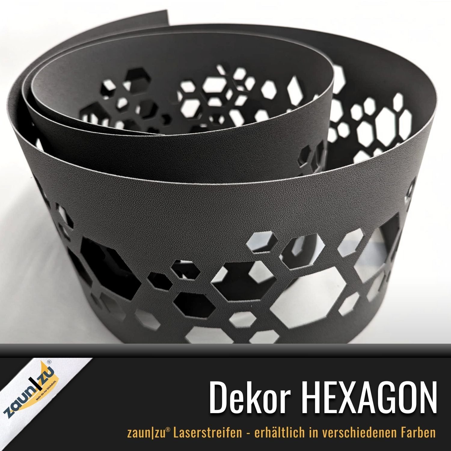 zaunzu Sichtschutzstreifen PREMIUM Dekor Hexagon Einzelstreifen günstig online kaufen