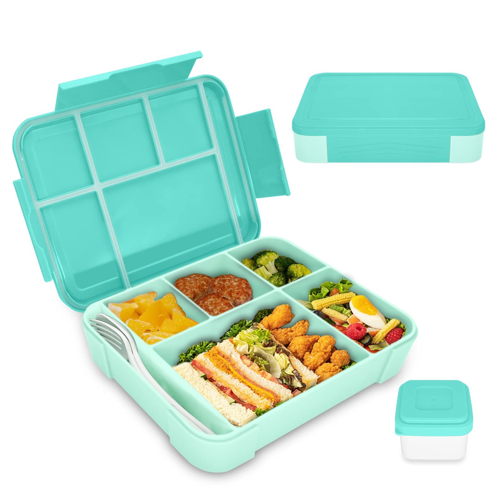 Bundviel Lunchbox Brotdose Kinder mit Fächern Bento Box Auslaufsicher Lunchbox