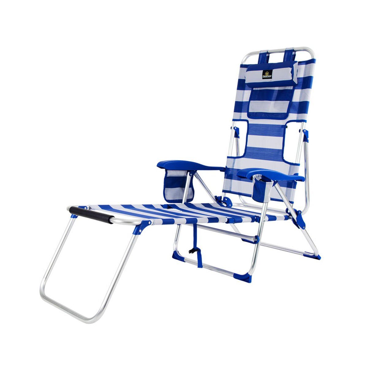 Bigbuy Campingstuhl Campingstuhl Solseng 108 x 126 x 47 cm Matrosin Deckchair mit Fußablag