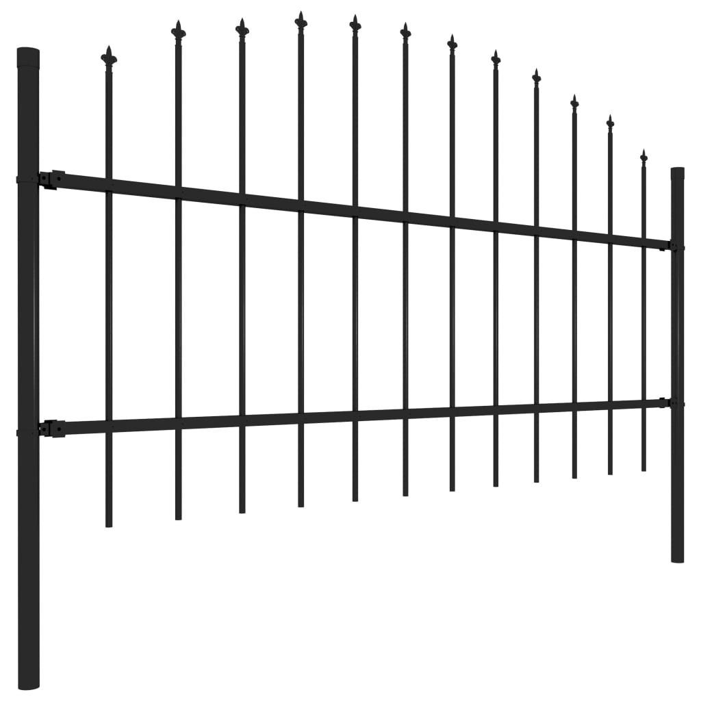 vidaXL Gartenzaun Gartenzaun Woerden mit Speerspitze Stahl 170 x 100 cm Schwarz, (1-St)