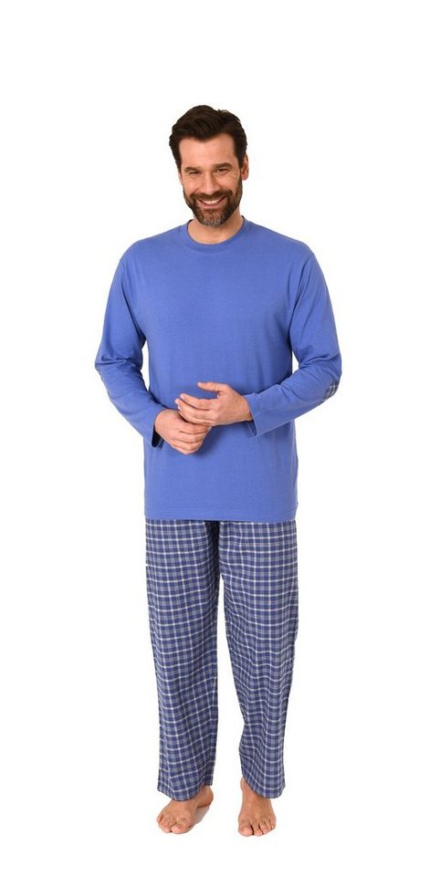 Nachtwäsche karierte Pyjama Herren Thermo Schlafanzug Hausanzug Hosen Langarm