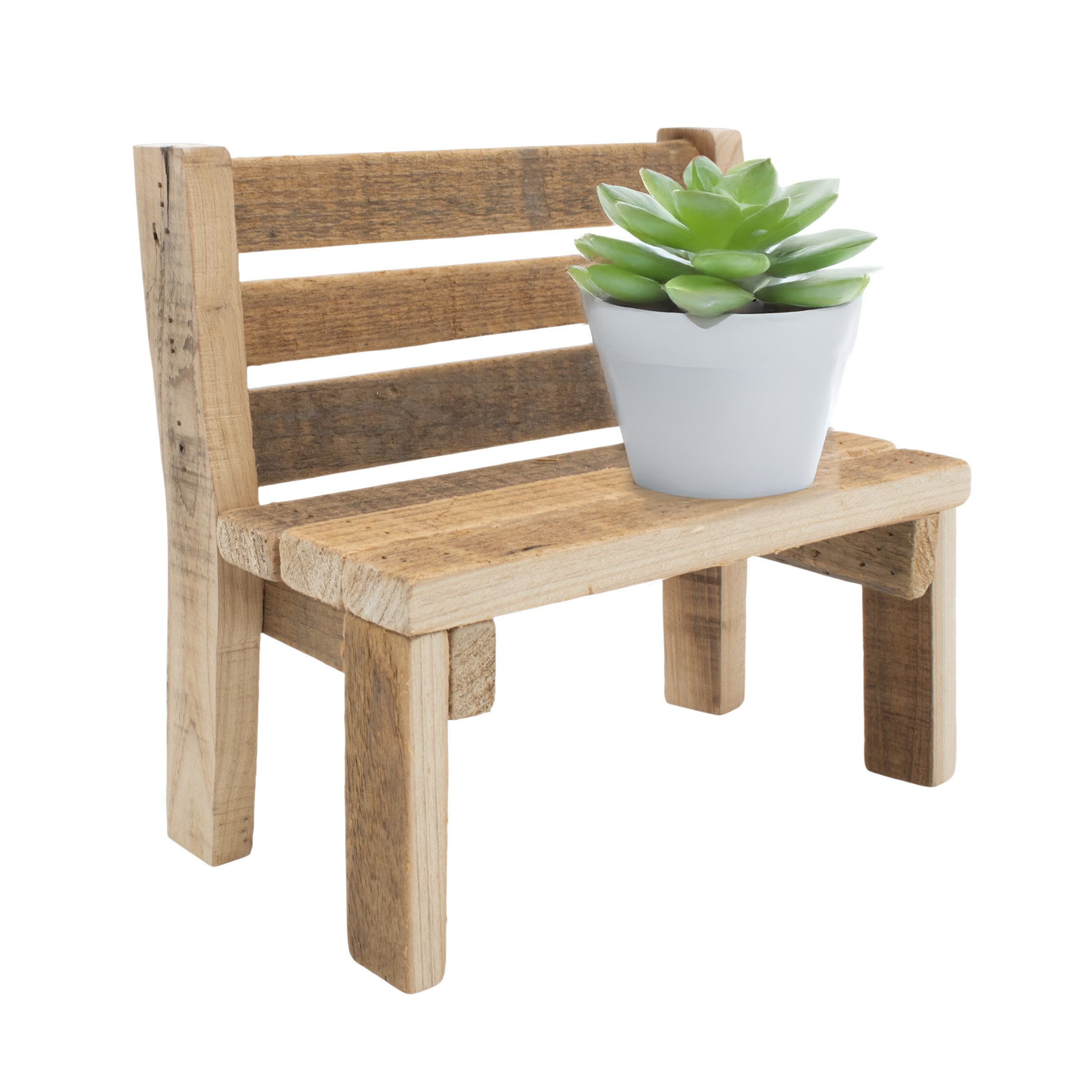 Blumenbank Miniatur Dekobank aus Holz - 23 x 21,5 cm