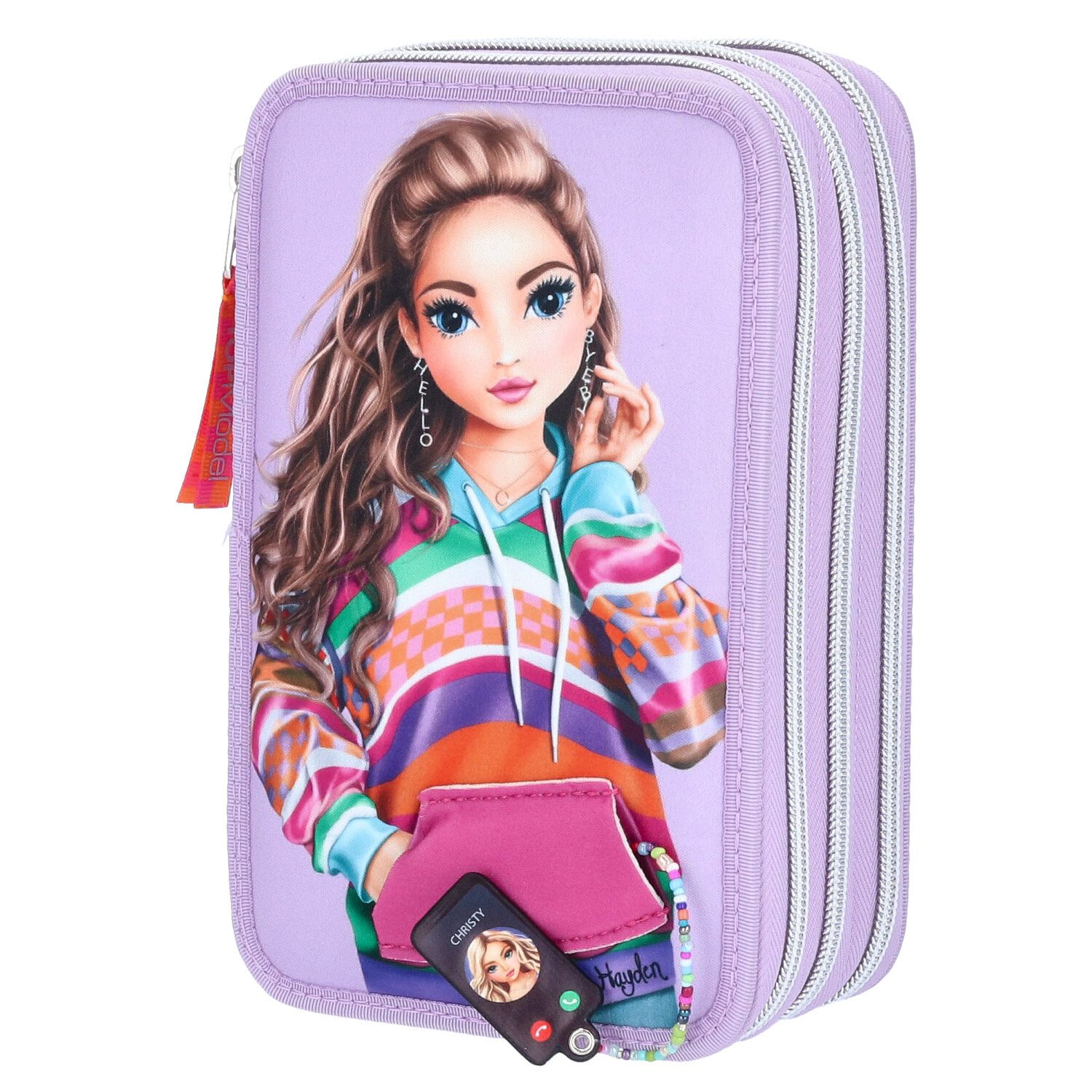 Depesche Geldbörse Depesche 3-Fach Federtasche mit appliziertem Smartphone TOPModel JOY l