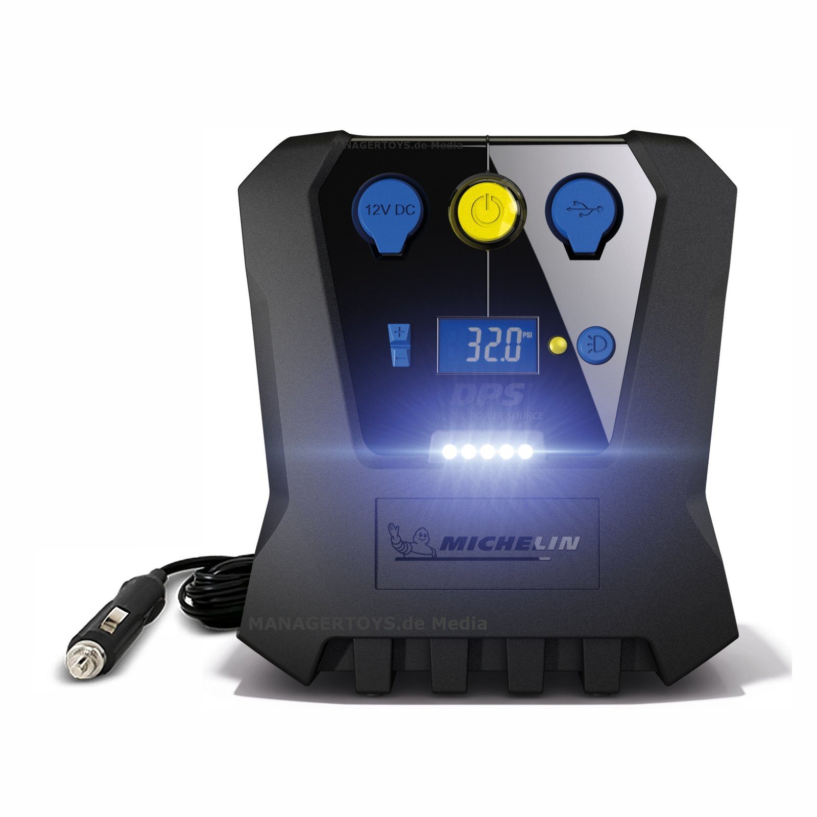 Kompressor 12 Volt programmierbar mobil beleuchtet handlicher Luftkompressor