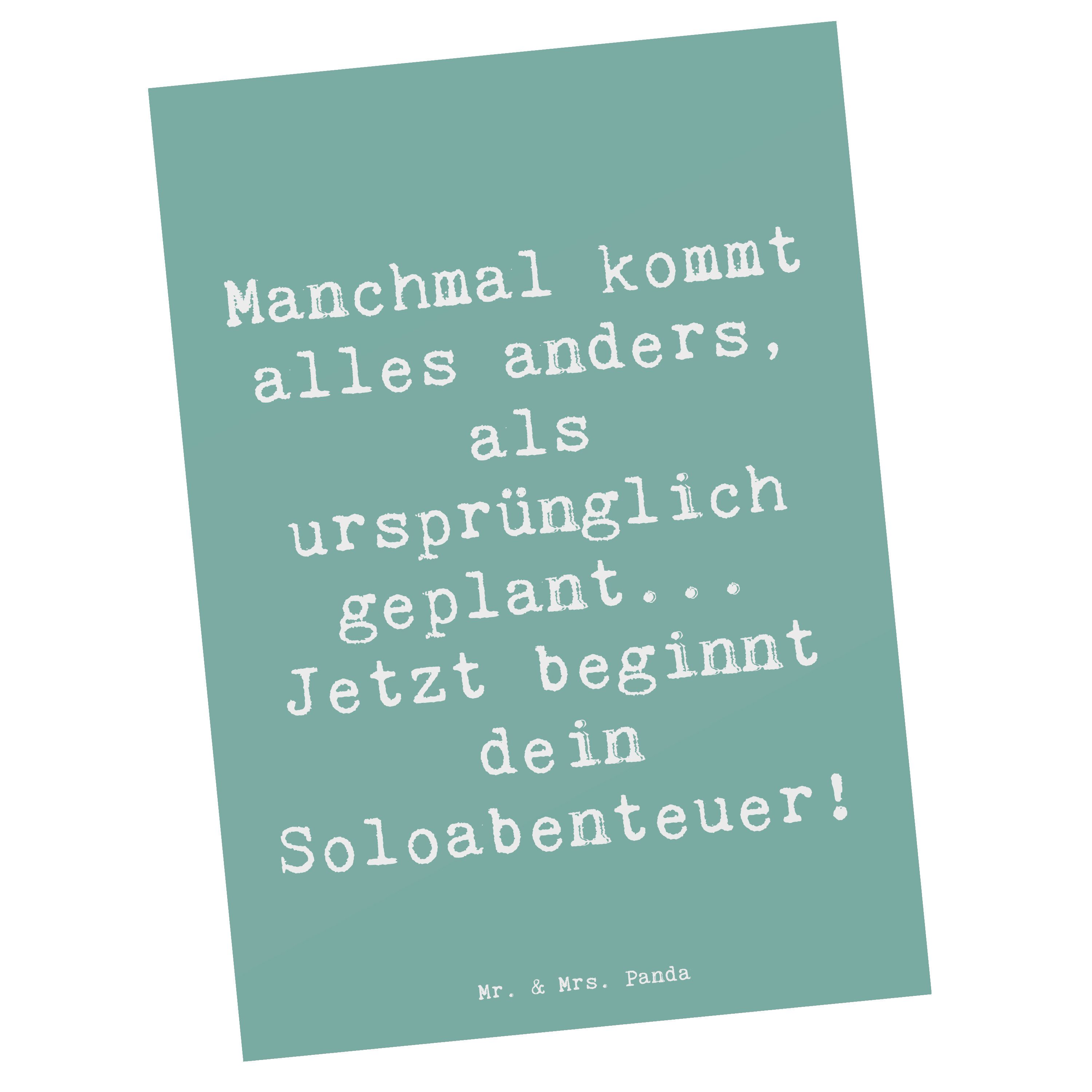 Postkarte Scheidung Soloabenteuer - Meeresbrise - Geschenk, Geschenkkarte, schw