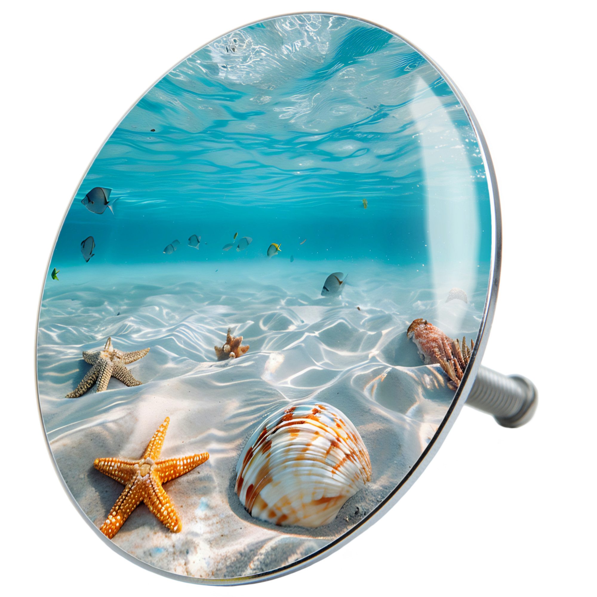 Sanilo Badewannenstöpsel Waterworld, Ø 7,2 cm, hochwertig, universell, mit Motiv, 100% wasserdicht