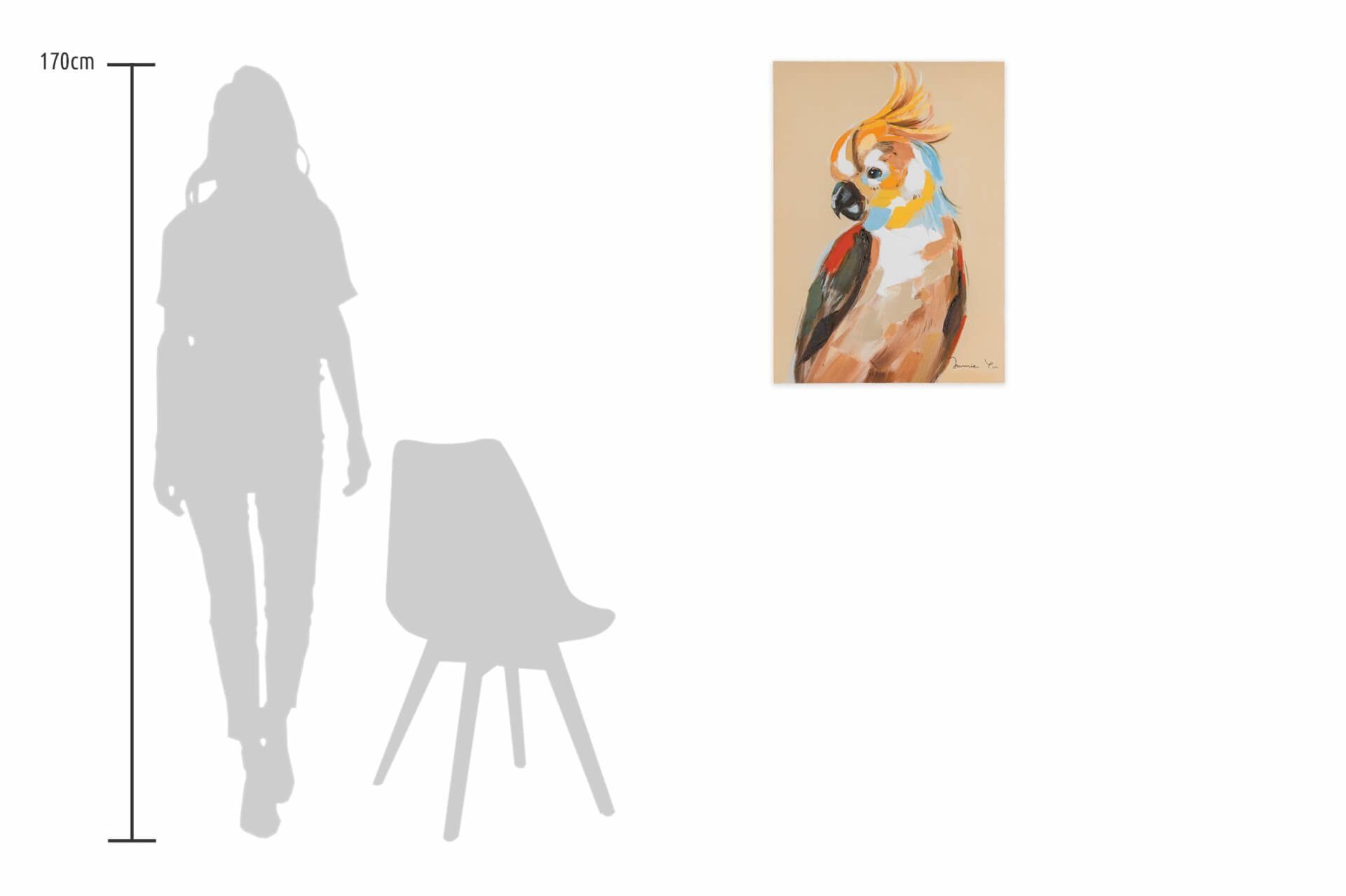 100% Wandbild 50x70 HANDGEMALT Wohnzimmer KUNSTLOFT Portrait Kakadus Leinwandbild Gemälde cm, eines