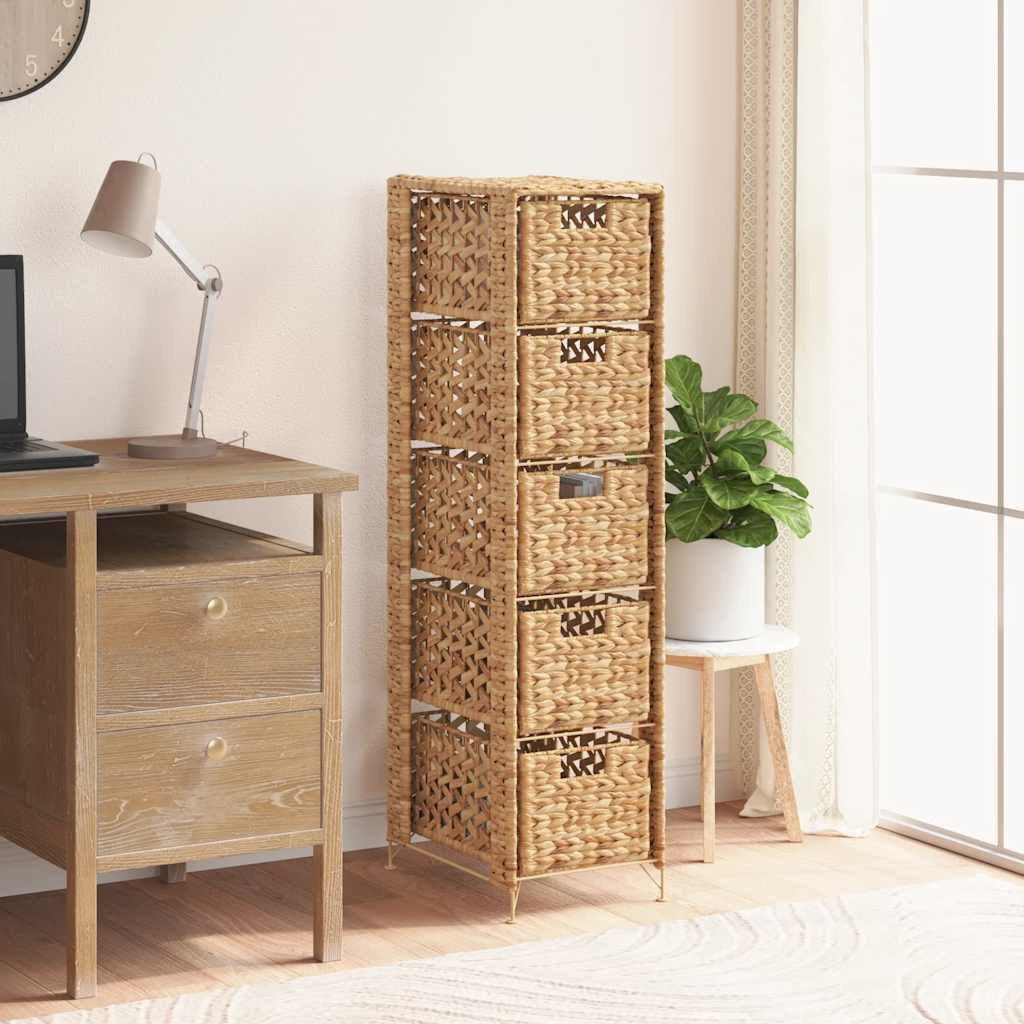 vidaXL Schranksystem Standregal mit 5 Körben 25,5x37x100 cm Wasserhyazinthe (1-St)