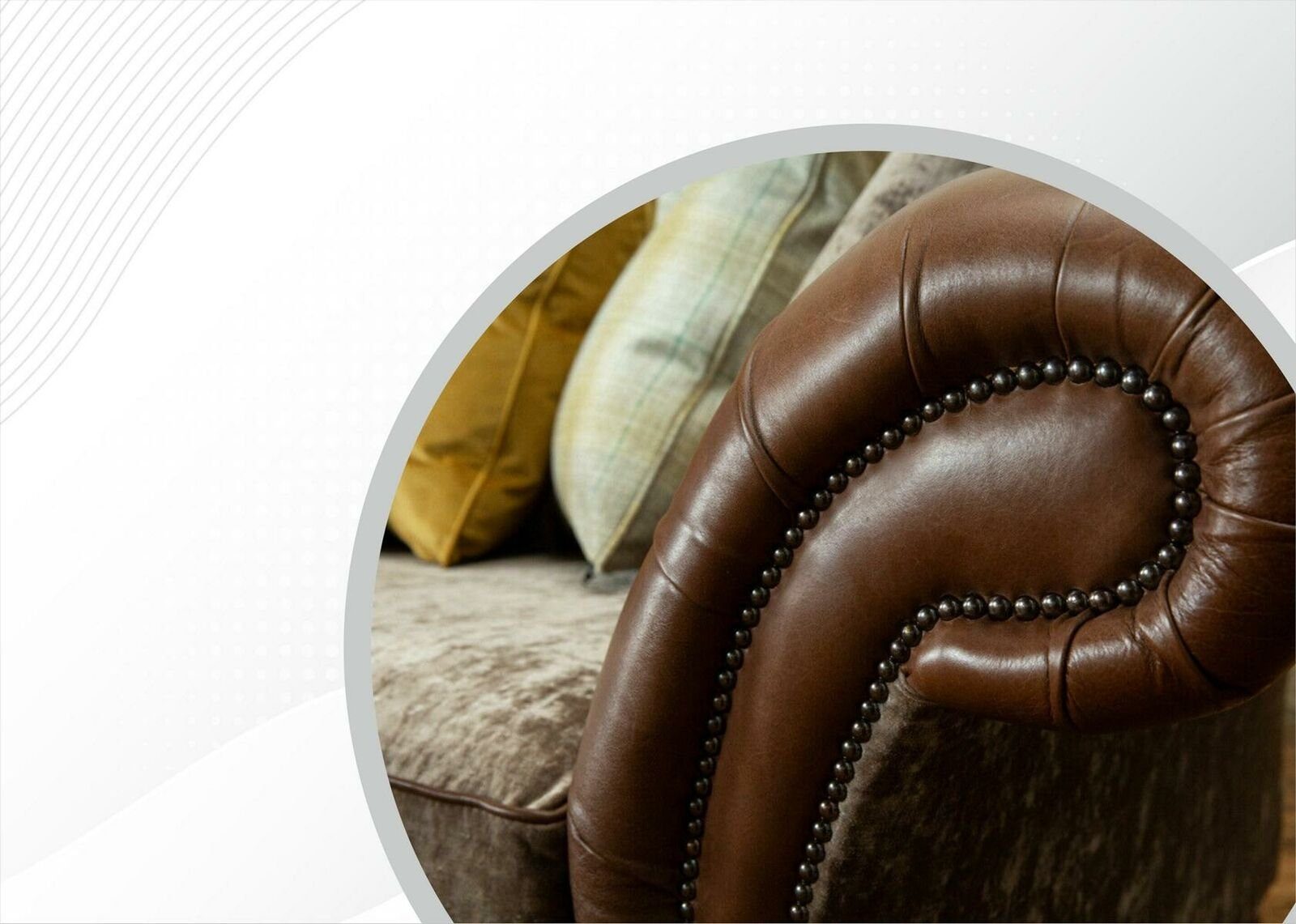 Luxus Couchen JVmoebel Chesterfield-Sofa, Leder 2 Modern Chesterfield Sofa Design Sitzer Braun Wohnzimmer