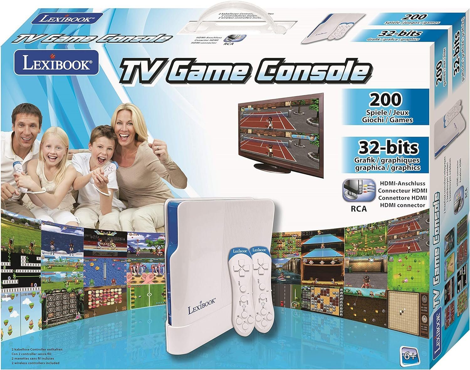 JG7430 TV Spielekonsole, 200 Spiele, 32-bit