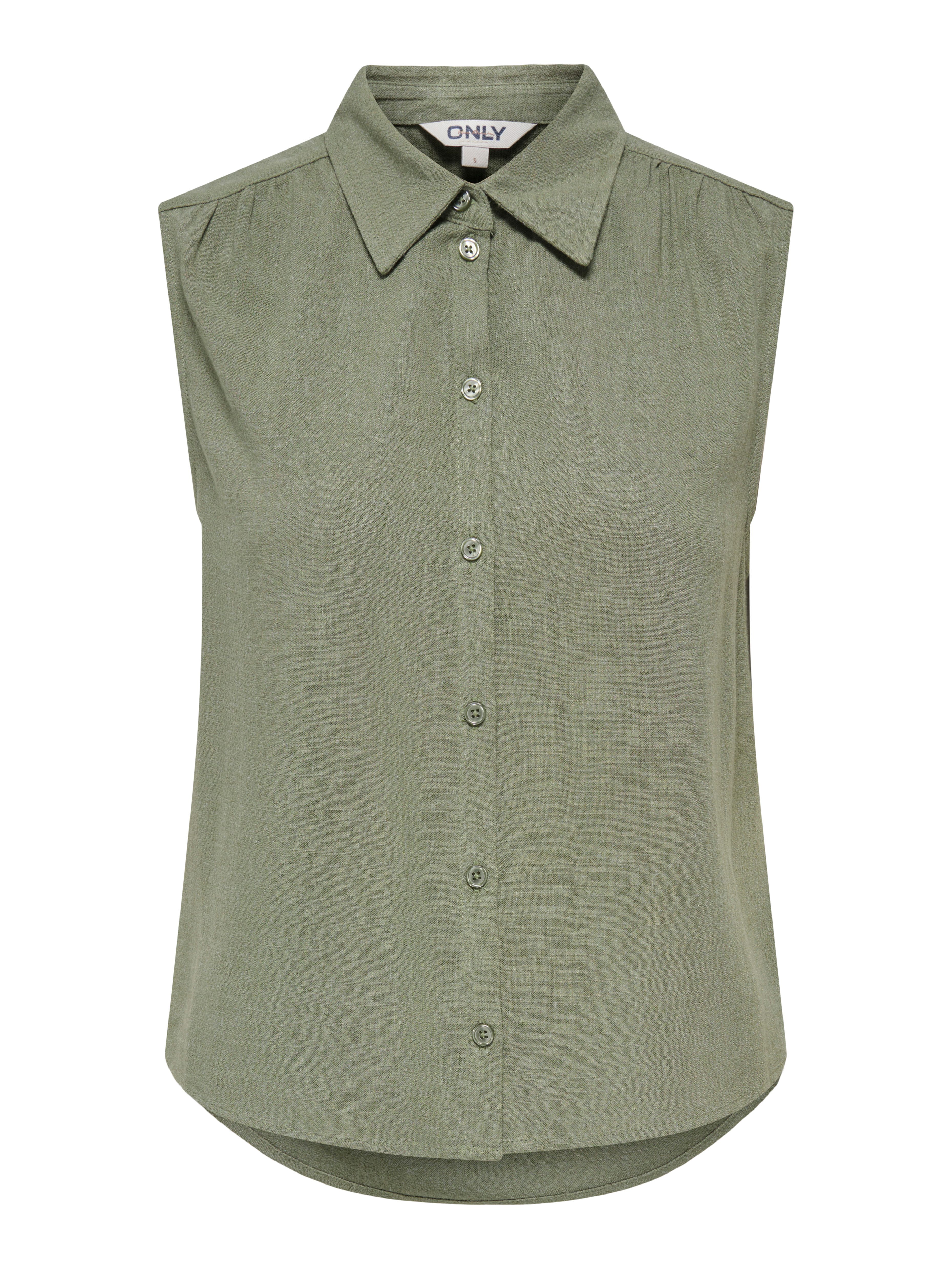 ONLY Blusentop ONLSIESTA S/L LINEN BL SHIRT PNT NOOS mit Leinen