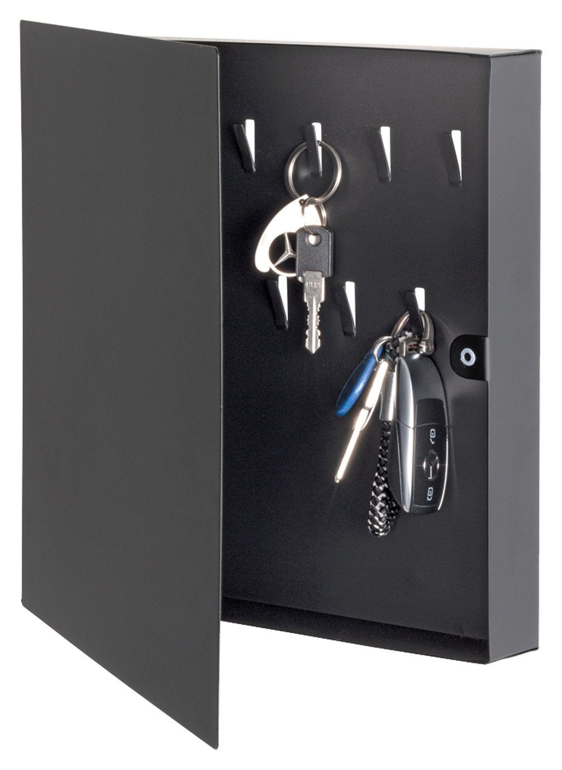Schlüsselkasten Schwarz, Metall, mit 9 Schlüsselhaken, nicht abschließbar günstig online kaufen