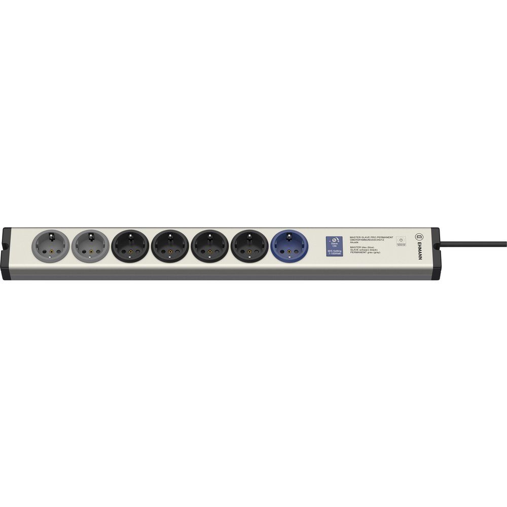 Ehmann Ehmann 0615x00078001 Master/Slave-Steckdosenleiste Aluminium (eloxier Steckdosenleiste (Kabellänge 1.50 m)