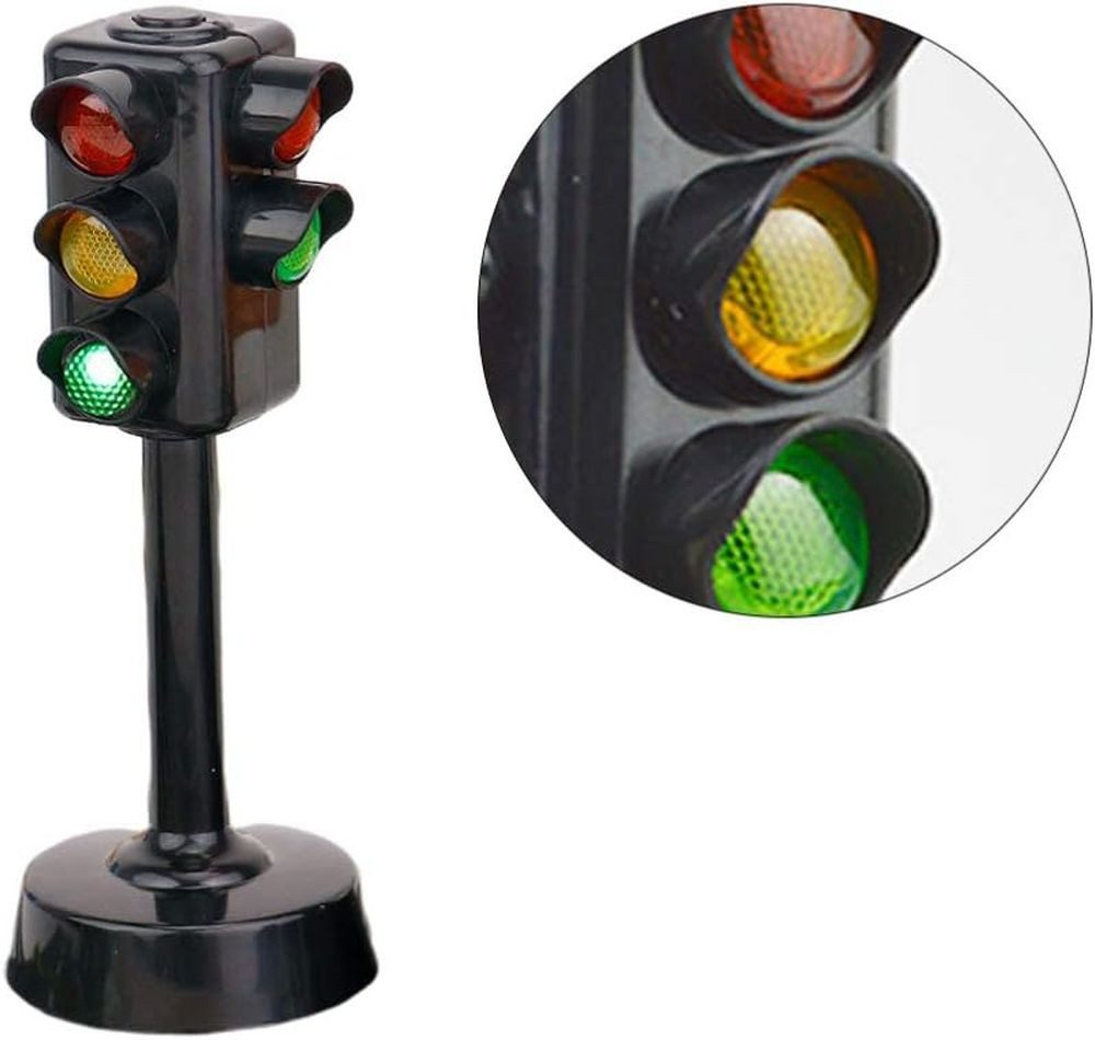 MEGAGOODS Spiel-Ampelanlage Mini-Verkehrsampel Lernspiel für Kinder Verkehrserziehung DE.