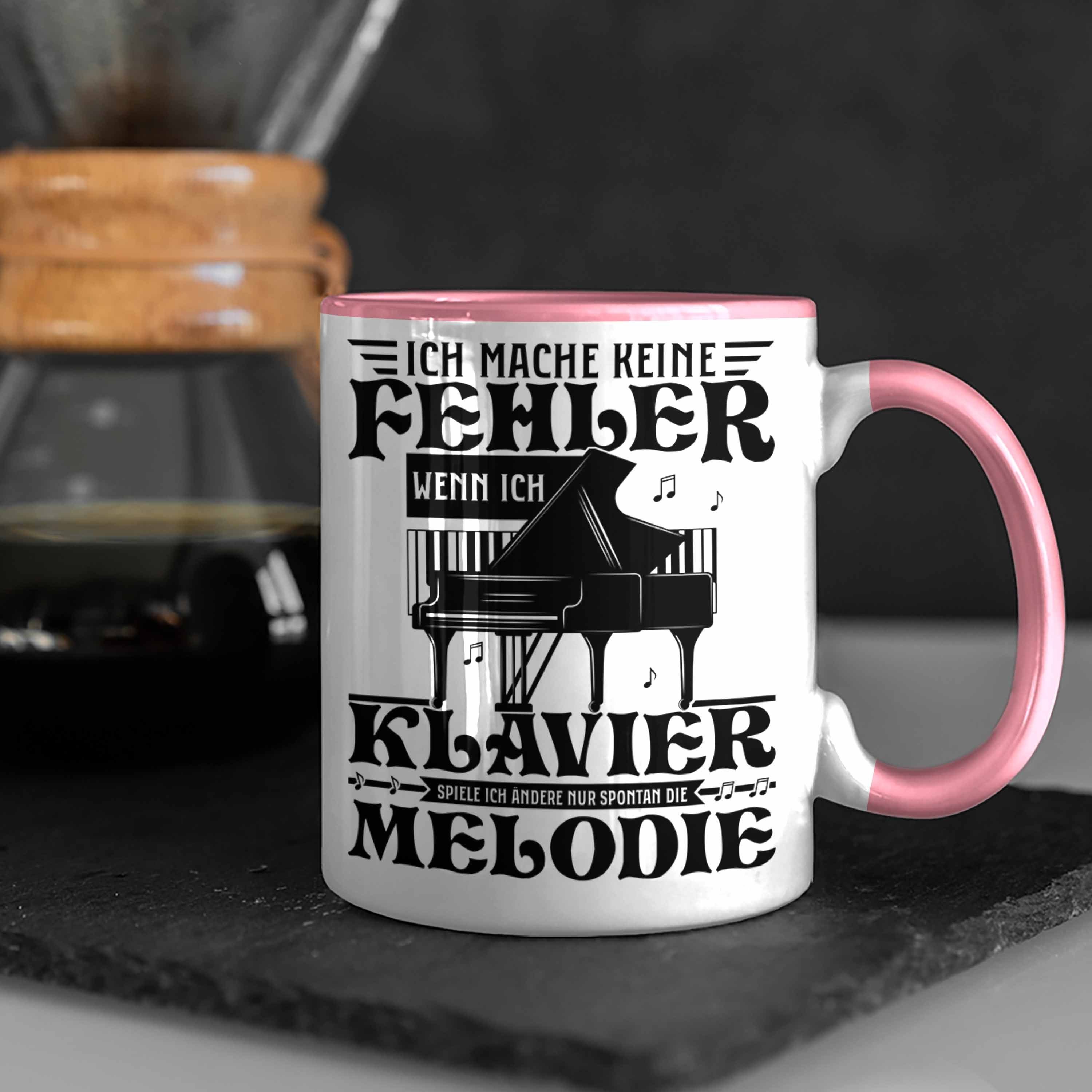Rosa Geschenk Klavier Trendation Kaffee-Becher Flüg Klavier-Spieler Tasse Tasse Geschenkidee