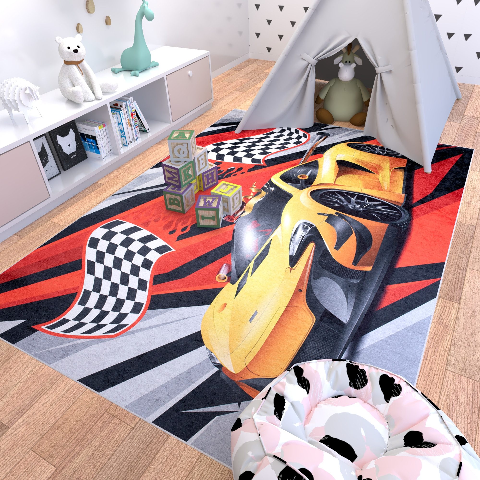 Mazovia Kinderteppich Kinderteppich Straßen Kinderzimmer, 80 x 150 cm, Wasc günstig online kaufen