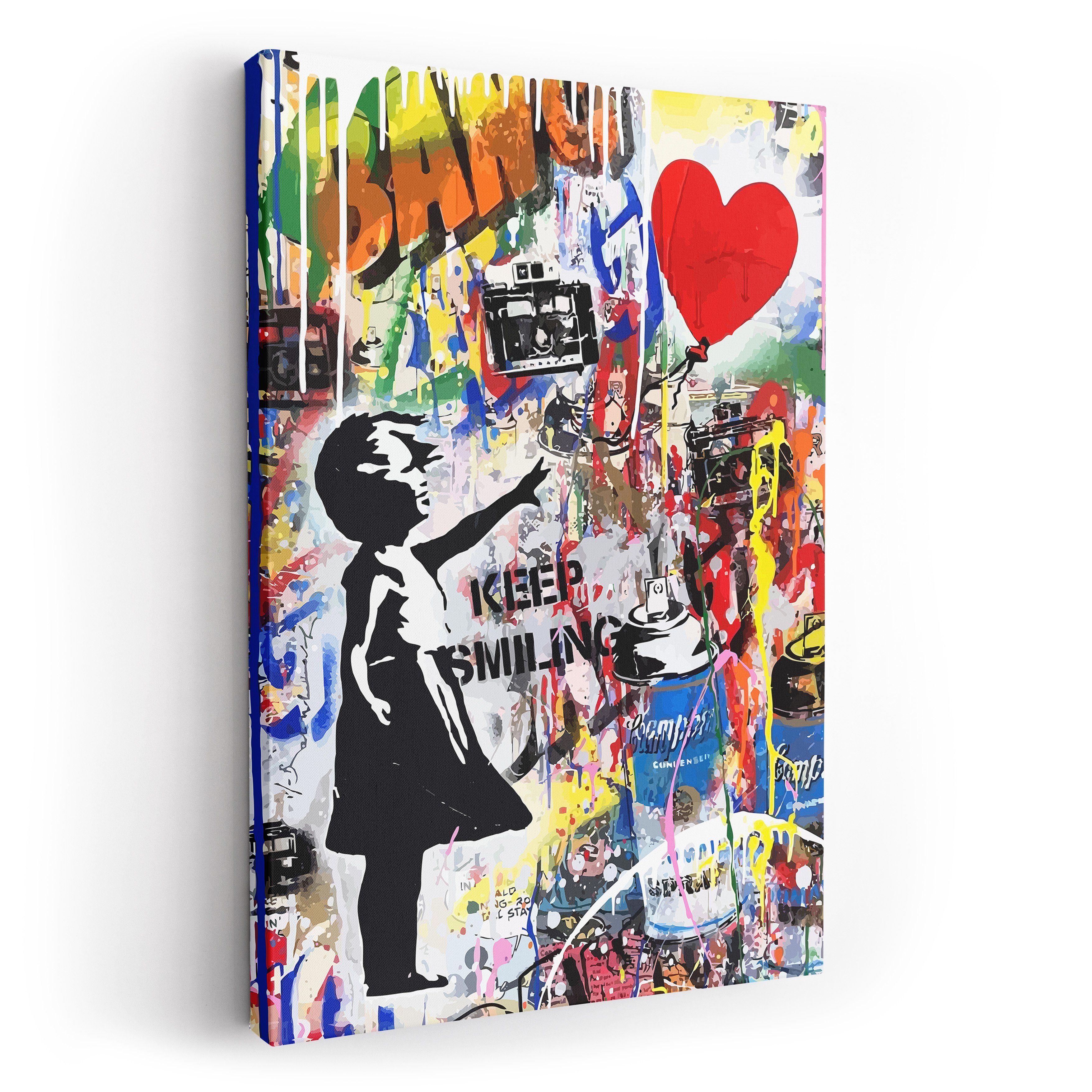 ArtMind Wandbild Pop Art - Keep smiling, Premium Wandbilder als Poster &  gerahmte Leinwand in 4 Größen, Wall Art, Bild, Canva