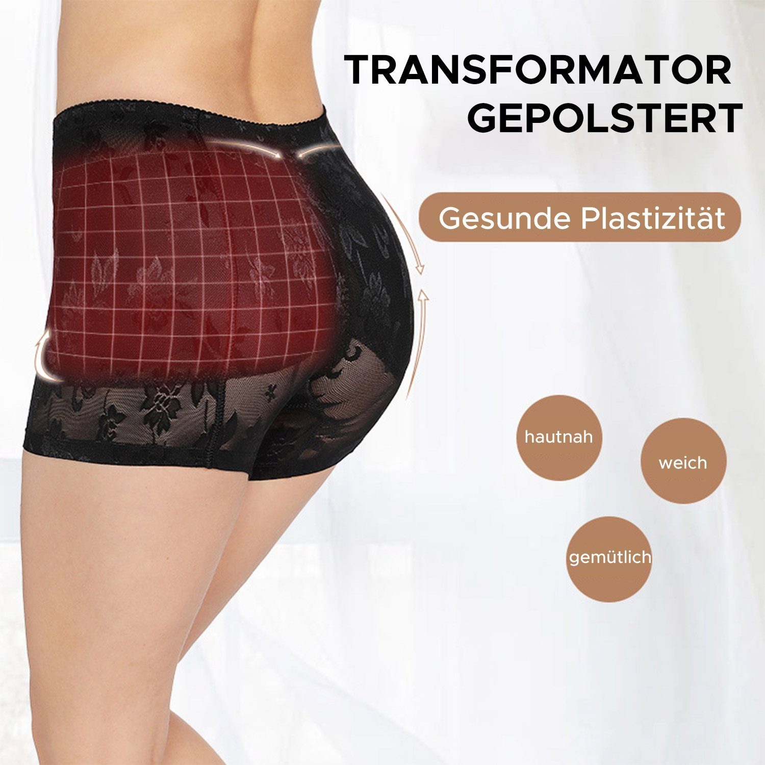 MAGICSHE Shapingpants Hoch taillierte, formende Gesäßvergrößerung Schwarz