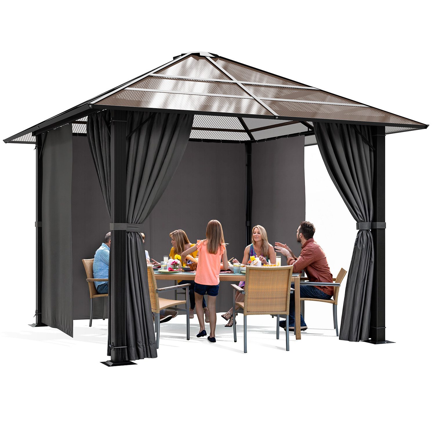 HOMALL Pavillon 3*3m/3*4m Gartenlaube - Aluminium günstig online kaufen