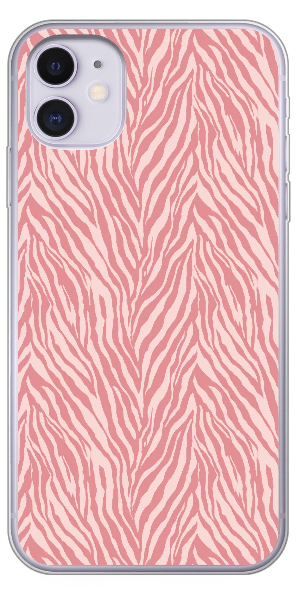 MuchoWow Handyhülle für Apple iPhone 11 Zebra - Druck - Rosa, Smartphone-Bumper, Print, Handy Schutzhülle Dünn