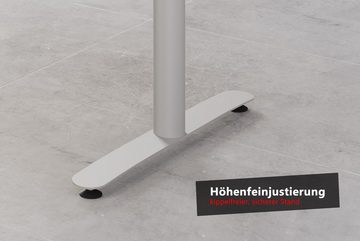 bümö Schreibtisch elektrisch Bluetooth & App XDLR - Höhe: elektrisch höhenverstellbar, Rechteck: 160 x 80 cm - Dekor: Weiß - Gestell: Weiß