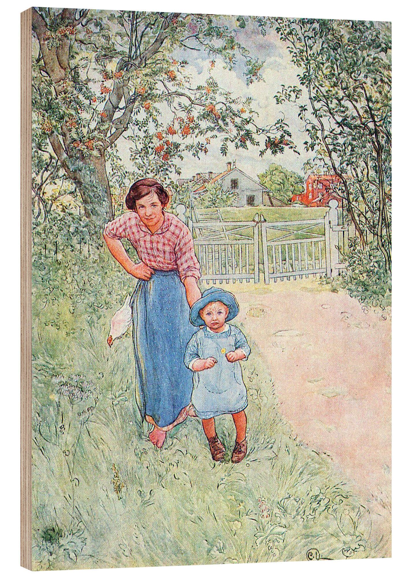 Posterlounge Holzbild Carl Larsson, Grüß schön den Onkel, Malerei