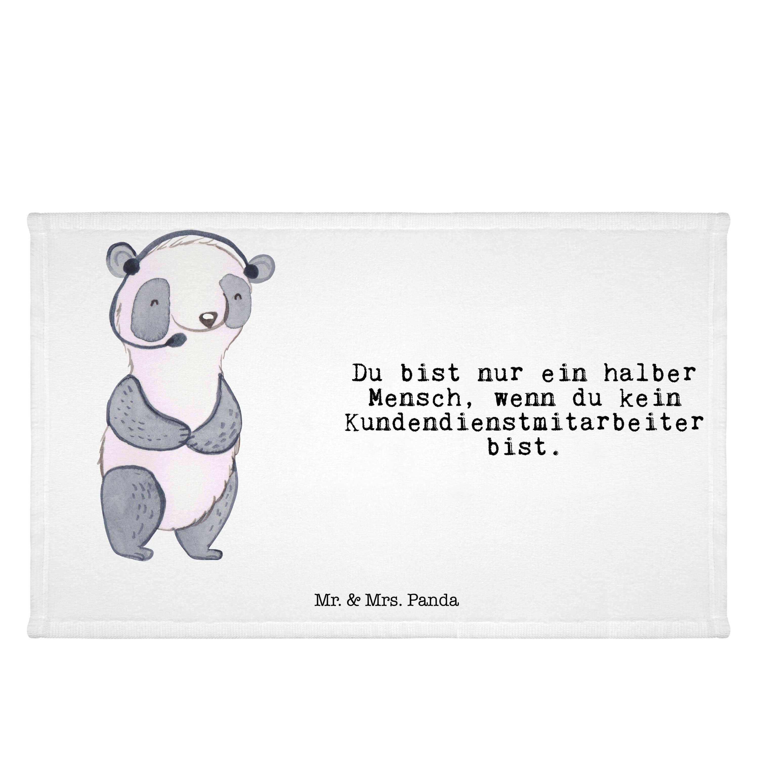 Mr. & Mrs. Panda Handtuch Kundendienstmitarbeiter mit Herz - Weiß - Geschenk, Callcenteragent, (1-St)