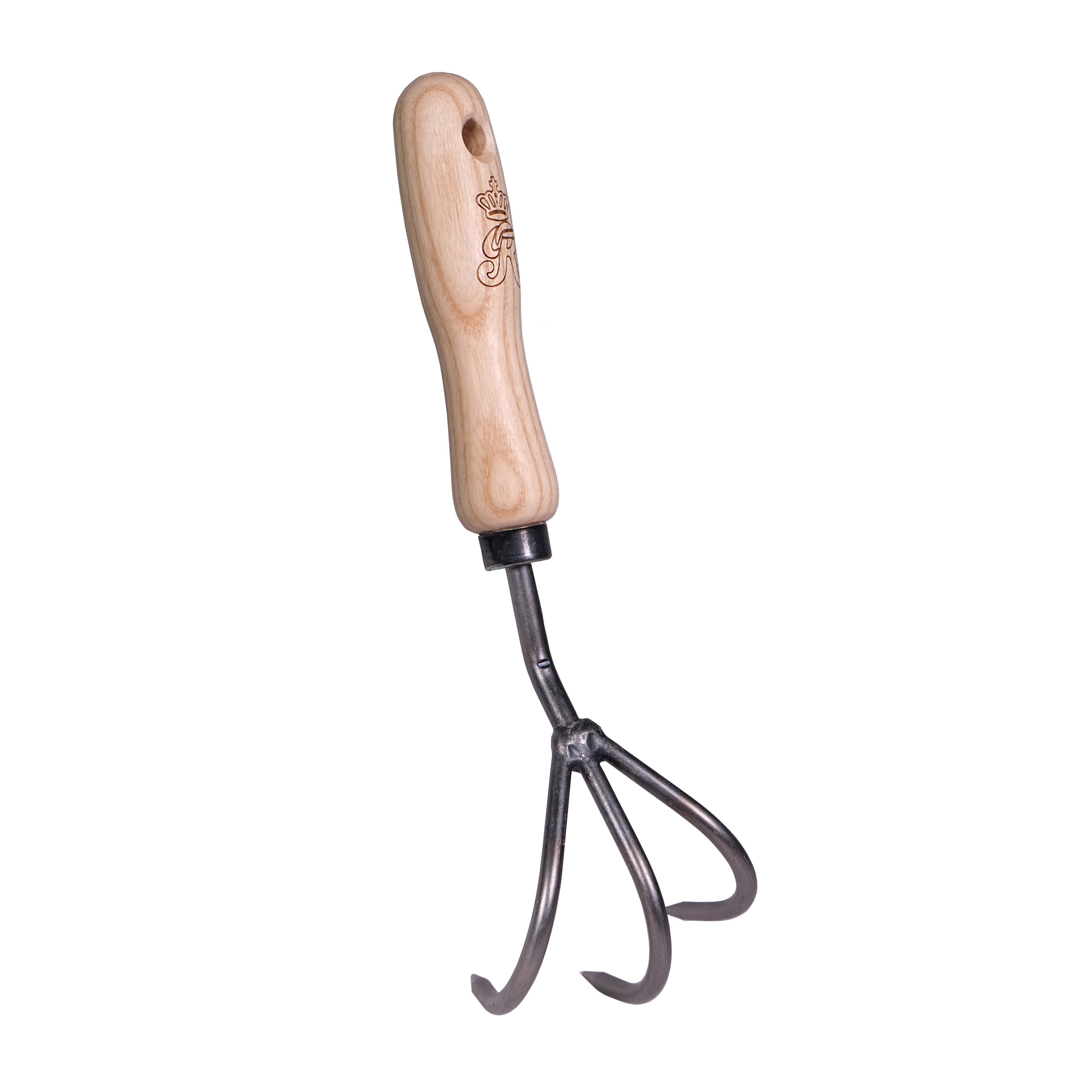 SHW Gartenhacke SHW Grubber 3 Zinken mit Eschenholzgriff, Robuster Karbonstahl