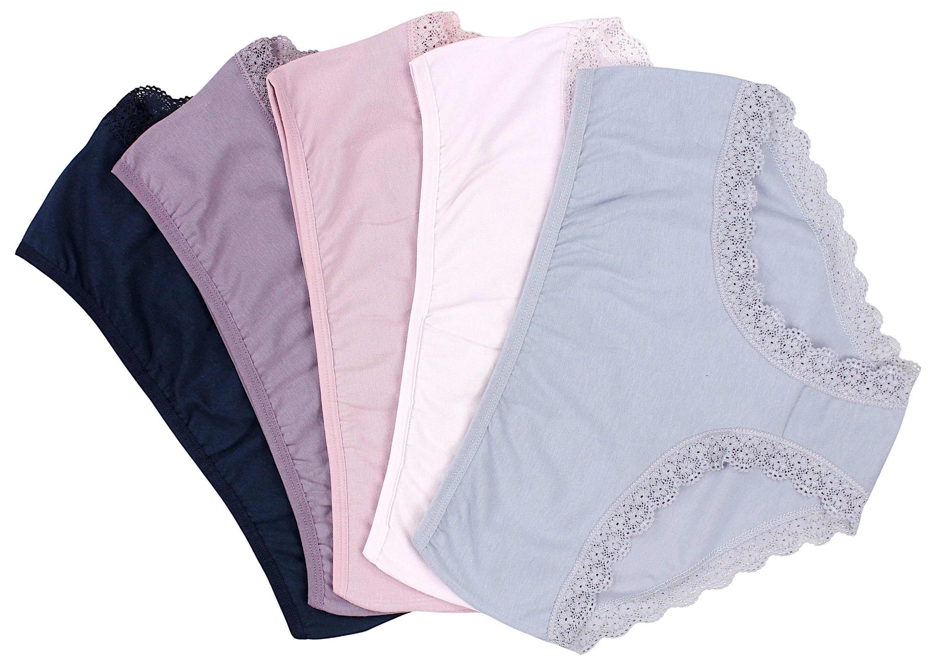 Slip Damen Slips Baumwolle Unterwäsche 5er Pack