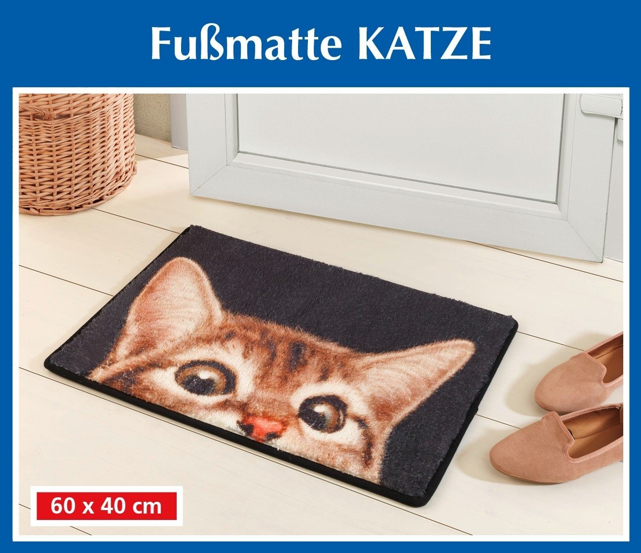 Maximex Fußmatte Fußmatte KATZE 60x40x1,5 cm, Höhe: 1.50 mm
