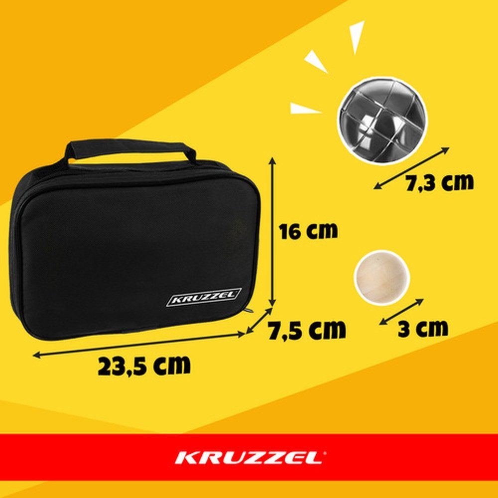 KRUZZEL Spielball Boulekugeln Gartenspiel (Spar-Set, 6-St., Spielspass), Untergründe wie Gras, Asphalt oder Parkett flexibel spielbar