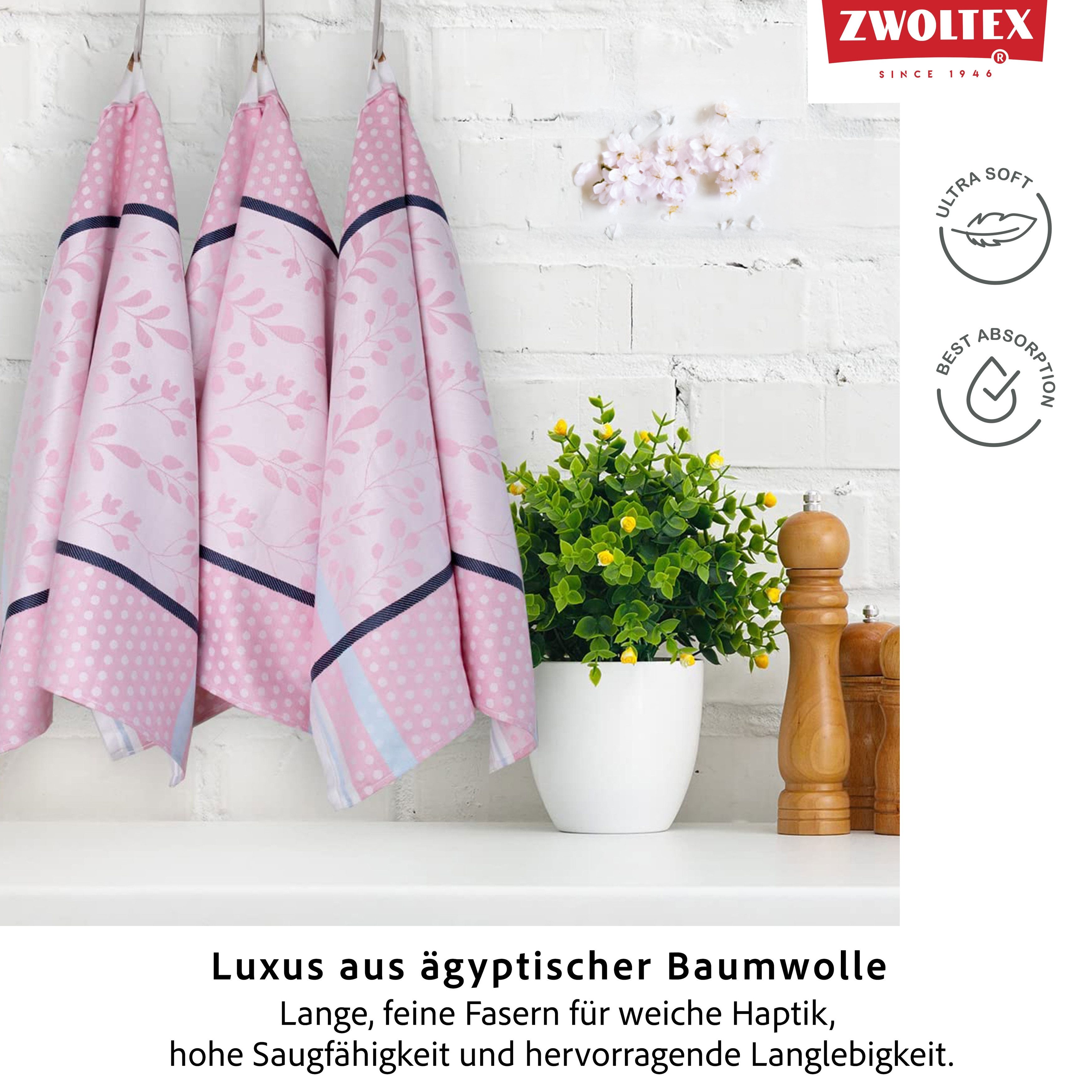 Zwoltex Geschirrtuch Hochwertiges Jacquard Geschirrtücher Geschenkset aus 100% Baumwolle, fusselfrei und machinenwaschbar - Küchentücher 70x50