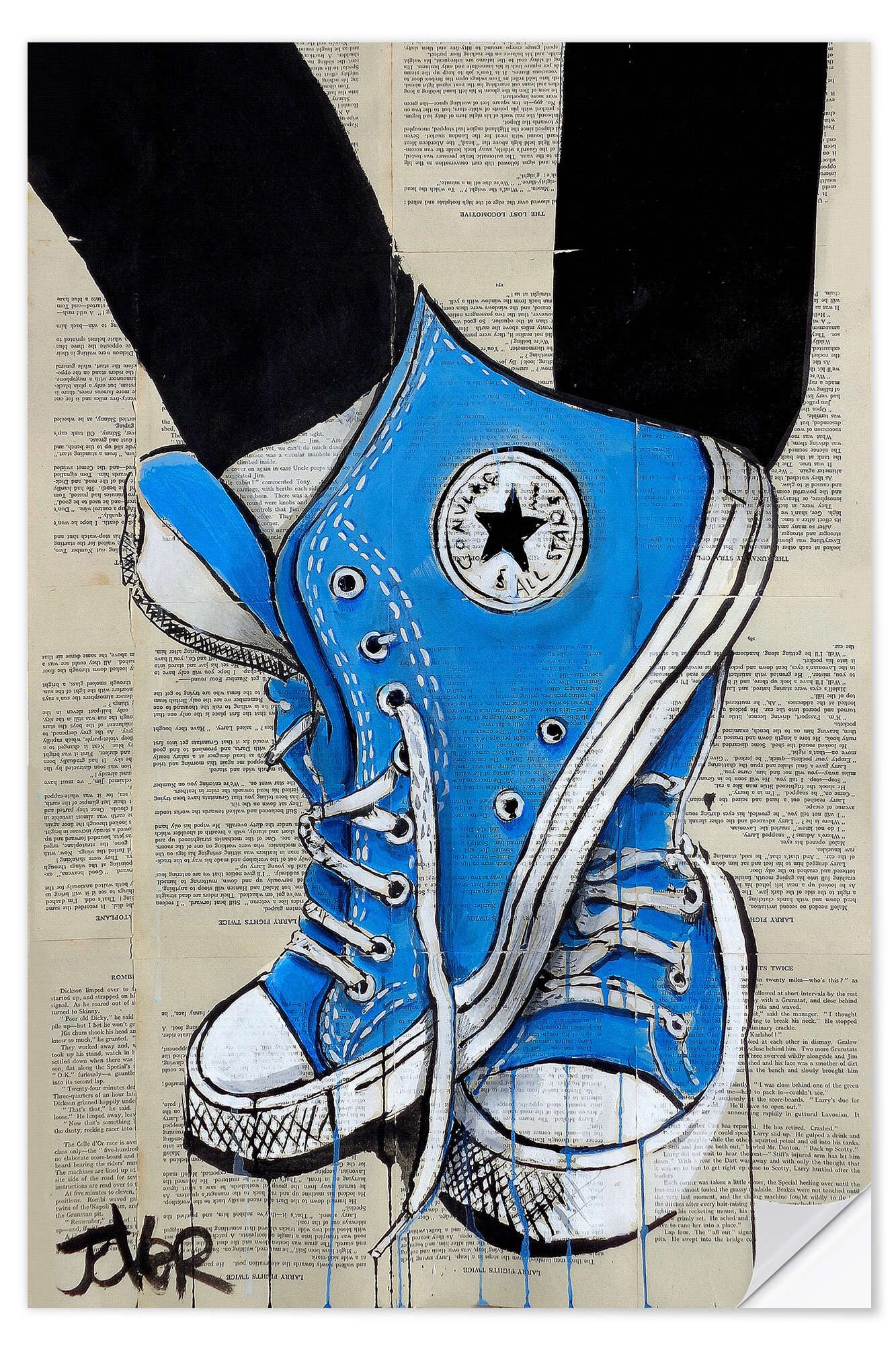 Posterlounge Wandfolie Loui Jover, Nicht ohne meine blauen Schuhe, Jugendzimmer Illustration