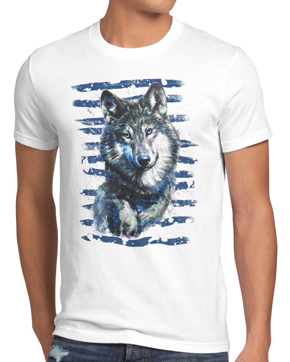 style3 T-Shirt Einsamer Wolf rudel wald wildnis forst günstig online kaufen