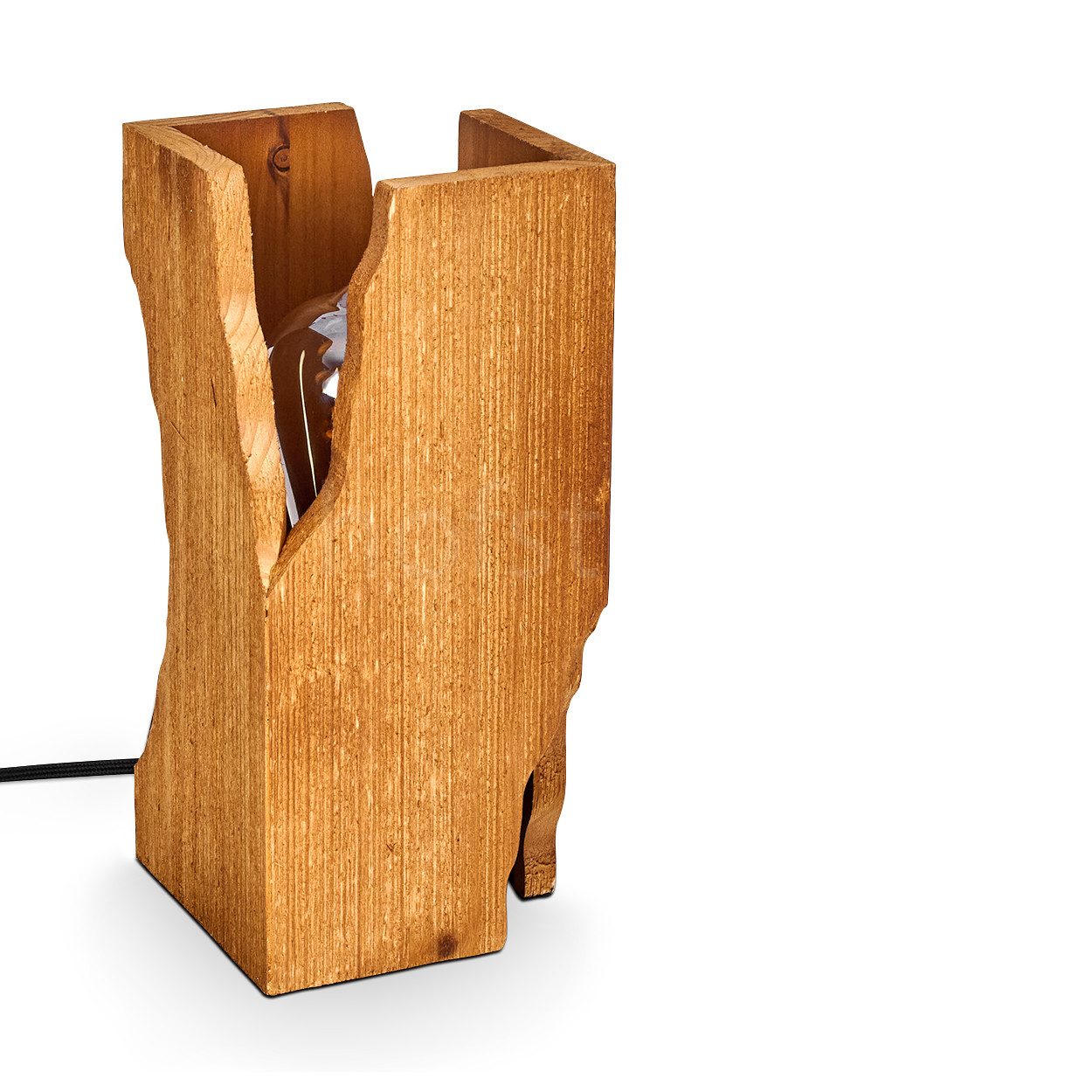 hofstein Tischleuchte Tischlampe aus Metall/Holz in Schwarz/Naturfarben, oh günstig online kaufen