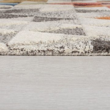 Wollteppich Moderner Teppich ESK LEO, lebendige Farben, rutschfest, KADIMA DESIGN, Läufer, Höhe: 10 mm