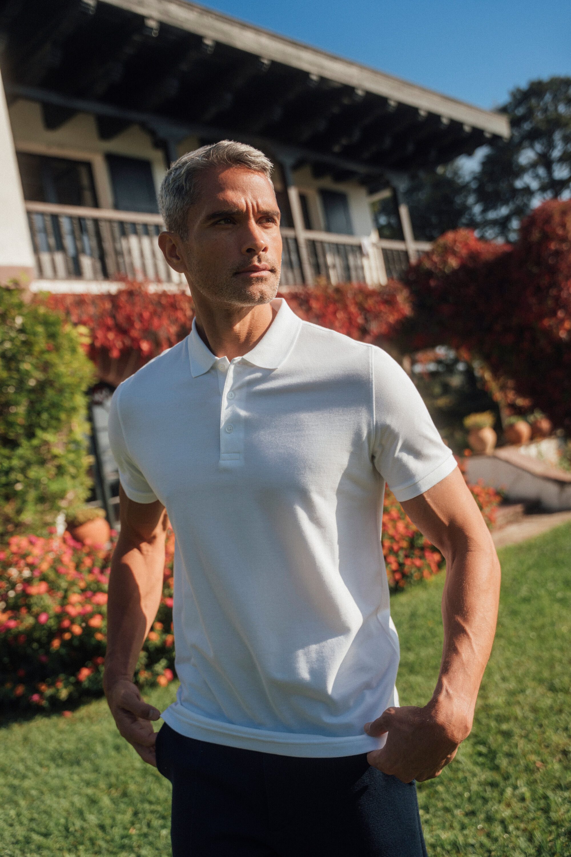 FALKE Poloshirt Polo Shirt aus hochwertiger Pima-Baumwolle (1-tlg., 1) aus hochwertiger Pima-Baumwolle