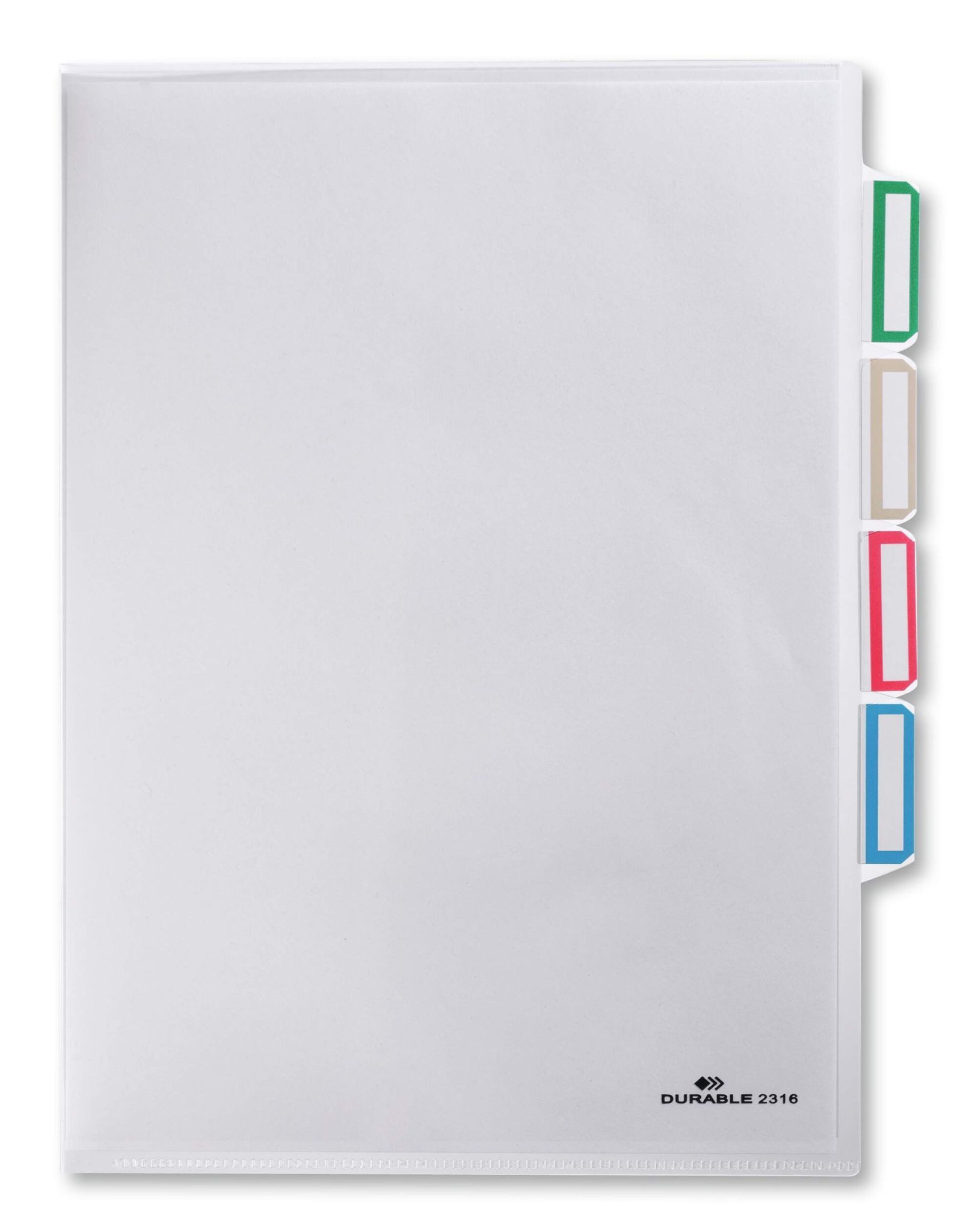 DURABLE Prospekthülle Durable Sichthülle A4 3 Fächer tr 5St PP mit 3fach Teilung und Taben