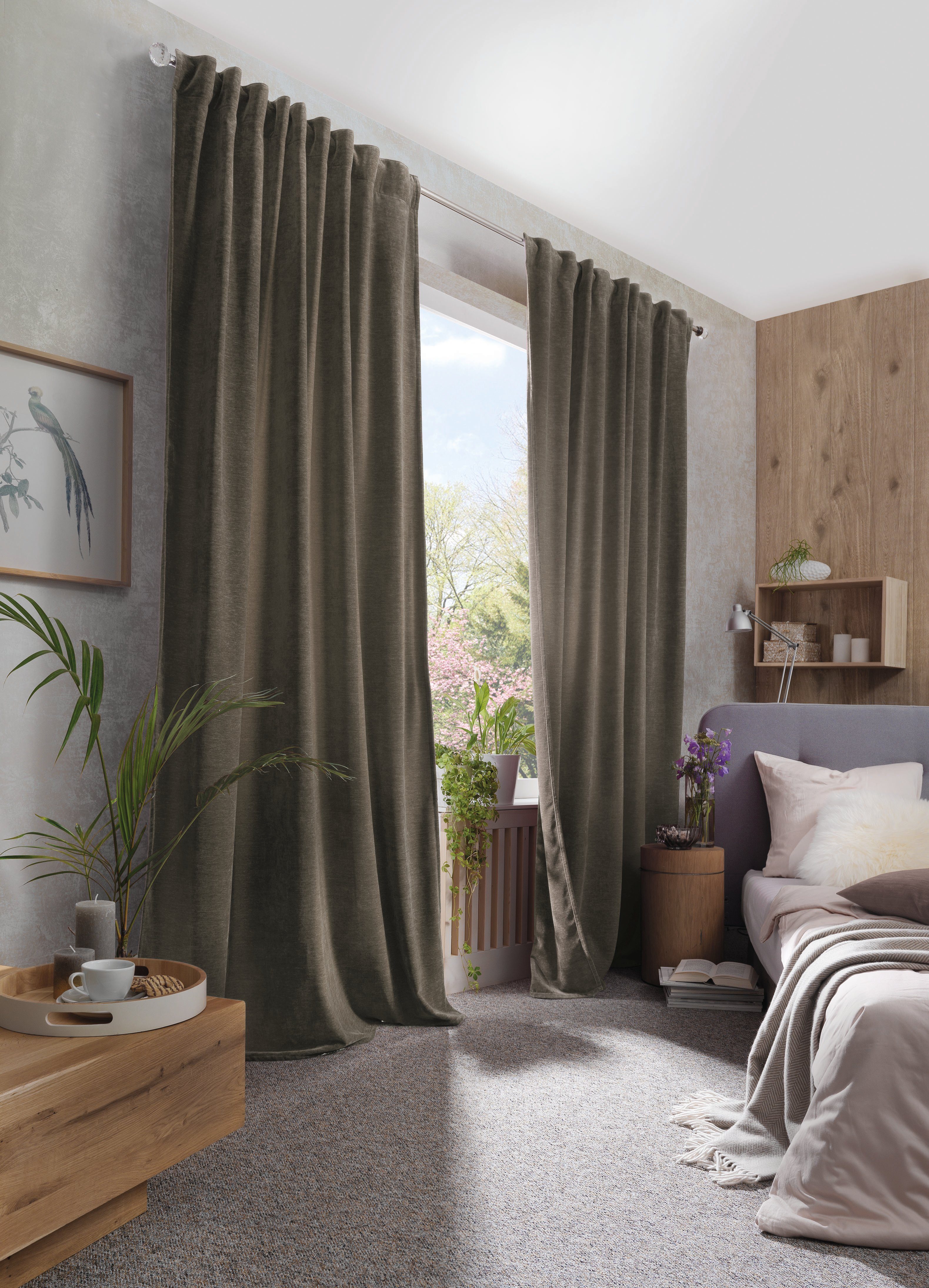 Home Basics Vorhang WOLLY (1 St), Multifunktionsband, abdunkelnd, Chenille günstig online kaufen