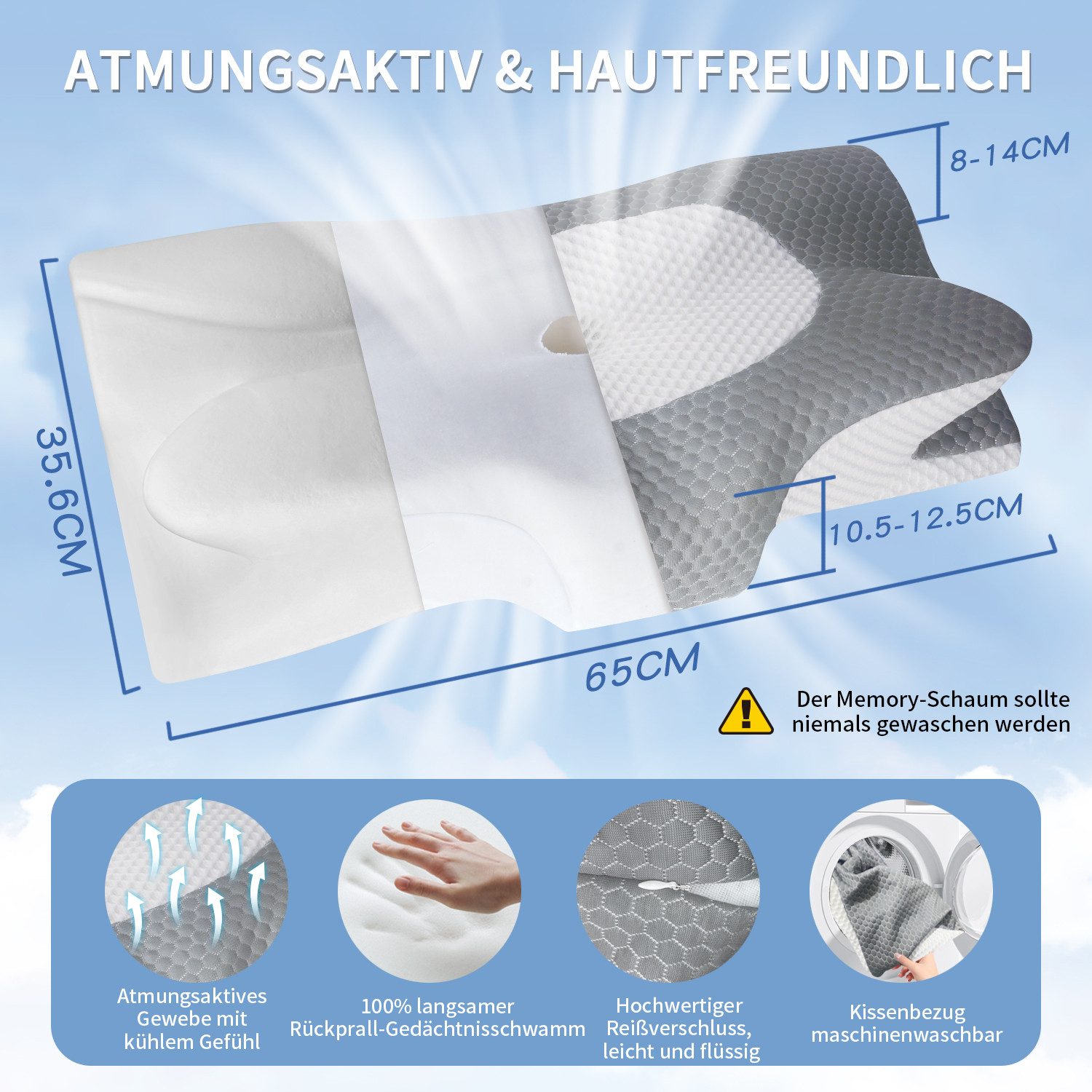 Esun Nackenstützkissen Memory Foam Kissen, Ergonomisches günstig online kaufen