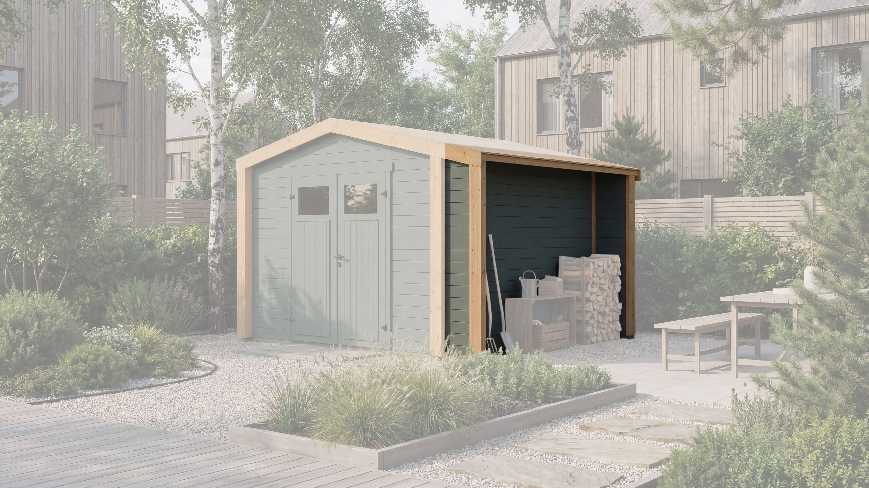weka Gartenhaus-Anbaudach optionale Erweiterung für Gartenhaus Killarney, BxT: 314x56 cm