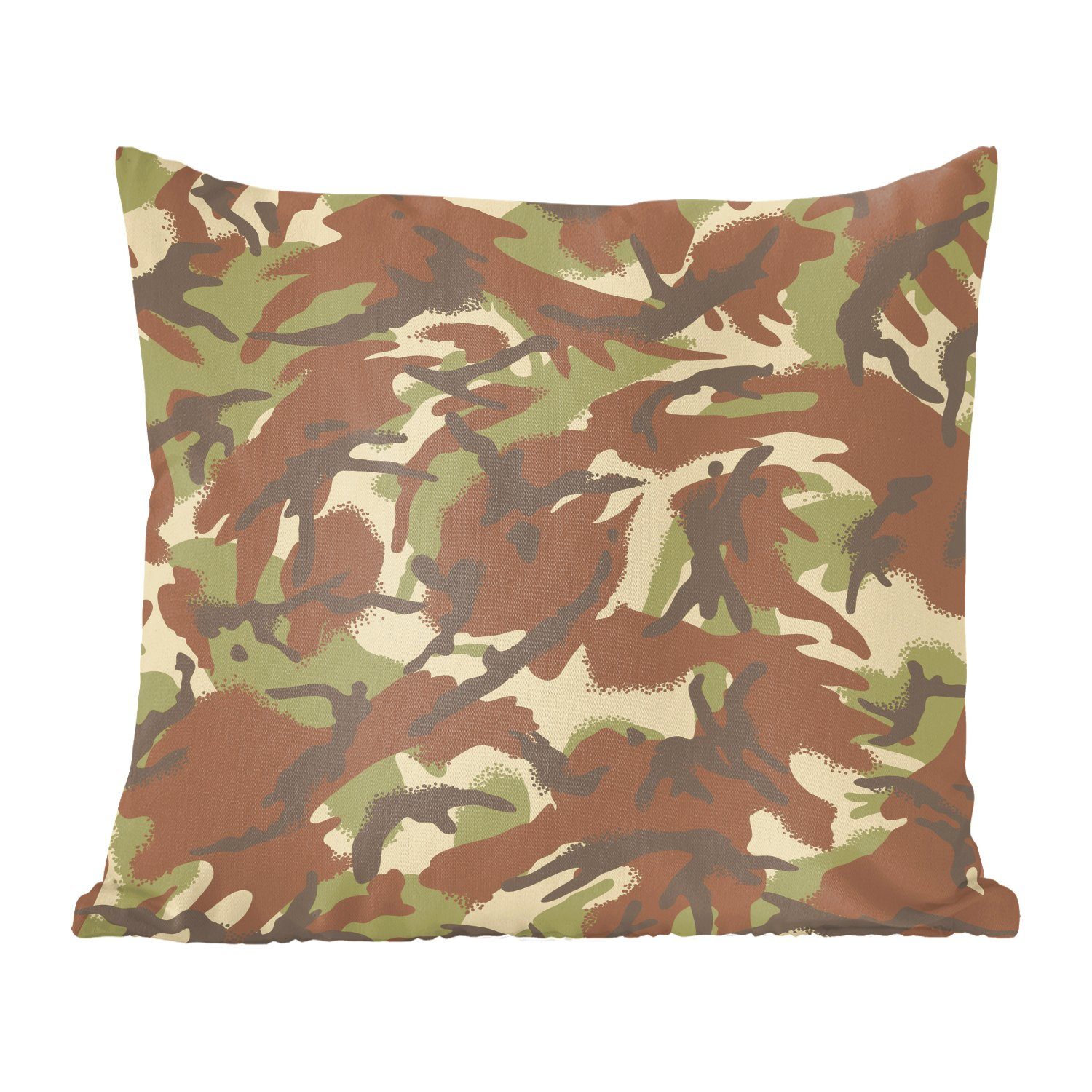 MuchoWow Dekokissen Camouflage-Muster in natürlichen Farben, Zierkissen mit Füllung für Wohzimmer, Schlafzimmer, Deko, Sofakissen