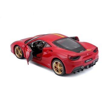 Bburago Modellauto Ferrari F488 GTB (rot), Maßstab 1:24, detailliertes Modell