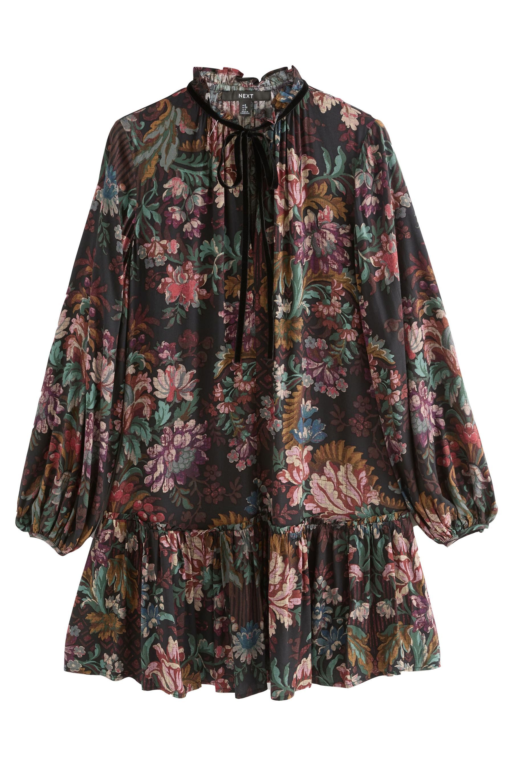 Next Minikleid Gestuftes Minikleid mit Bindedetail vorne (1-tlg) günstig online kaufen