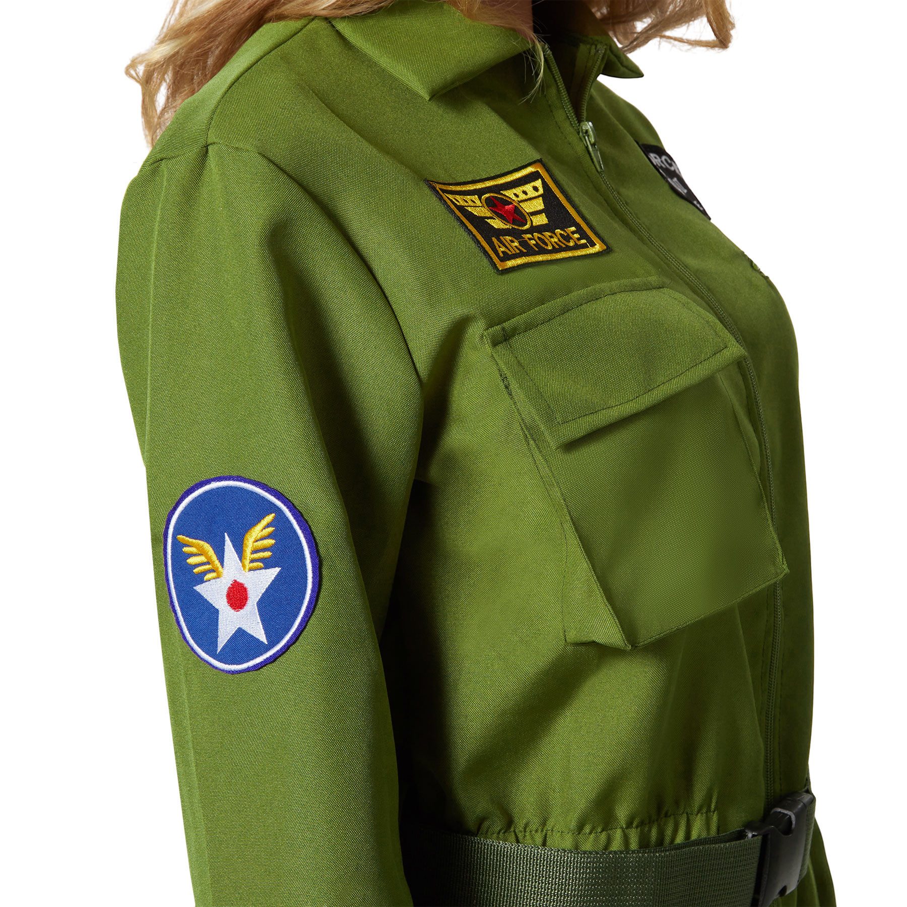 dressforfun Kostüm Damenkostüm, Olivgrüner Overall mit authentischem Pilotinnen-Look.