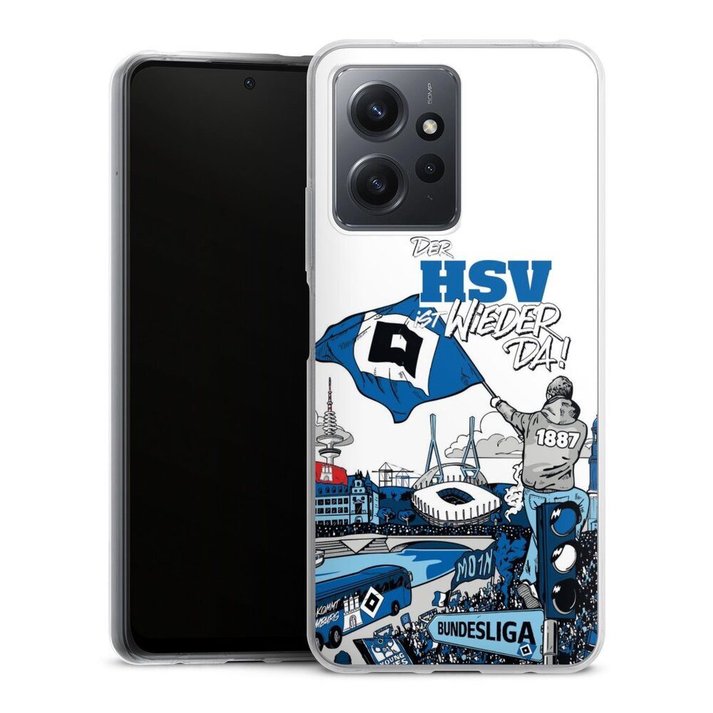DeinDesign Handyhülle Hamburger SV Offizielles Lizenzprodukt Aufstieg, Xiaomi Redmi Note 12 4G Silikon Hülle Bumper Case Handy Schutzhülle